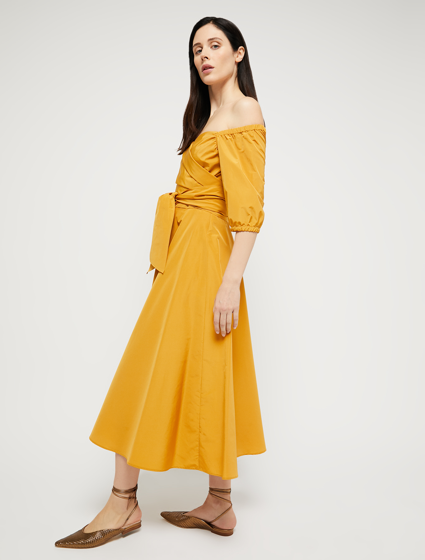 Taffeta midi dress, mustard - Pennyblack Taffeta midi dress - mustard - pennyblack