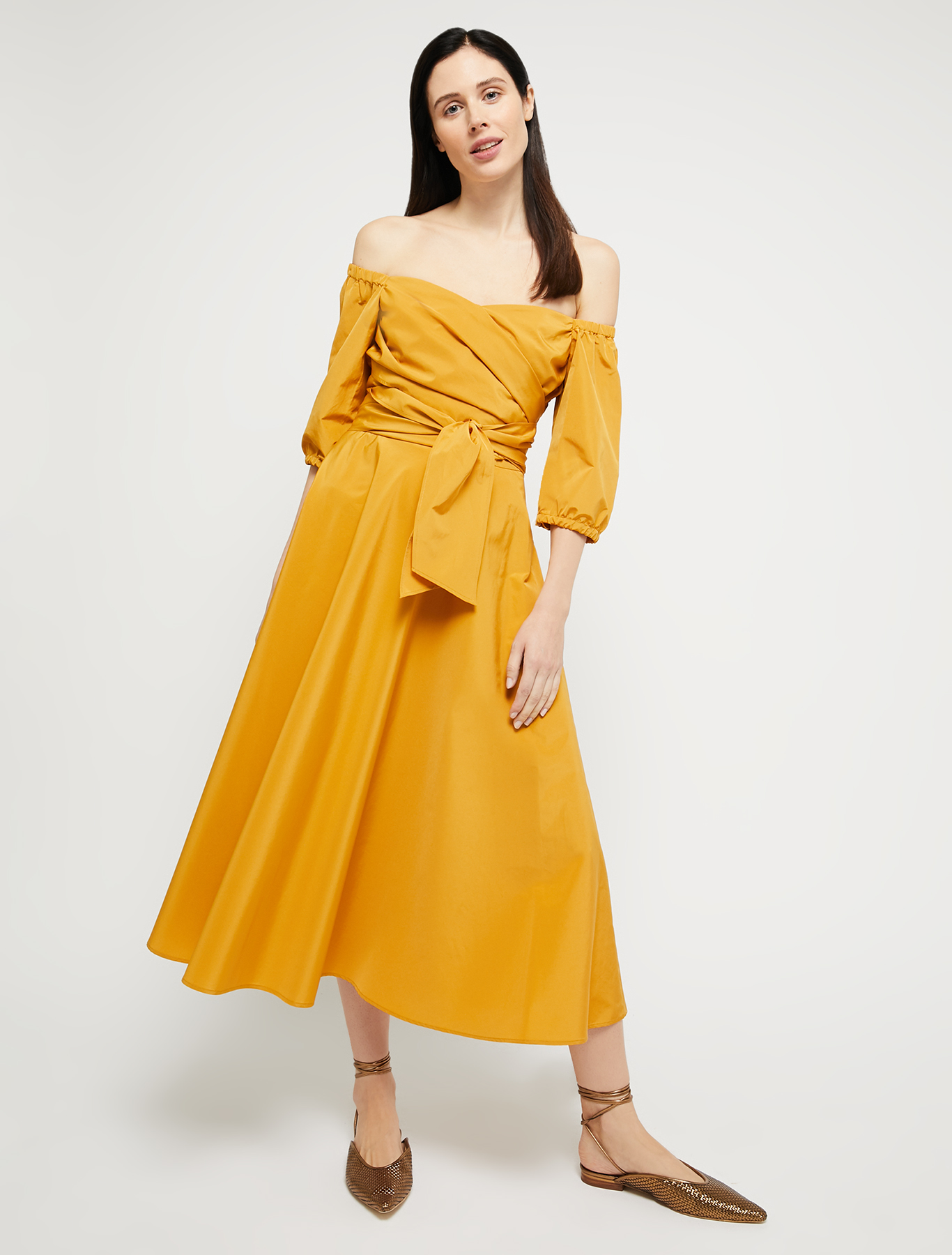 Taffeta midi dress, mustard - Pennyblack Taffeta midi dress - mustard - pennyblack