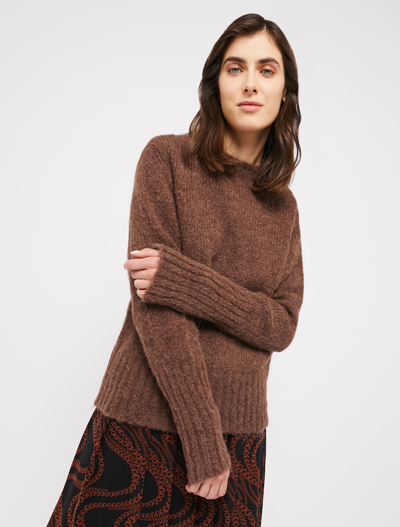 Mohair and alpaca pullover, dark brown | Pennyblack Mohair and alpaca pullover - dark brown - pennyblack
