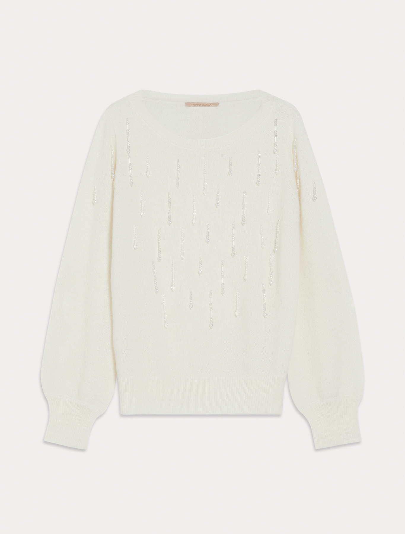 Jumper with beaded fringes, ivory | Pennyblack Jumper with beaded fringes - ivory - pennyblack