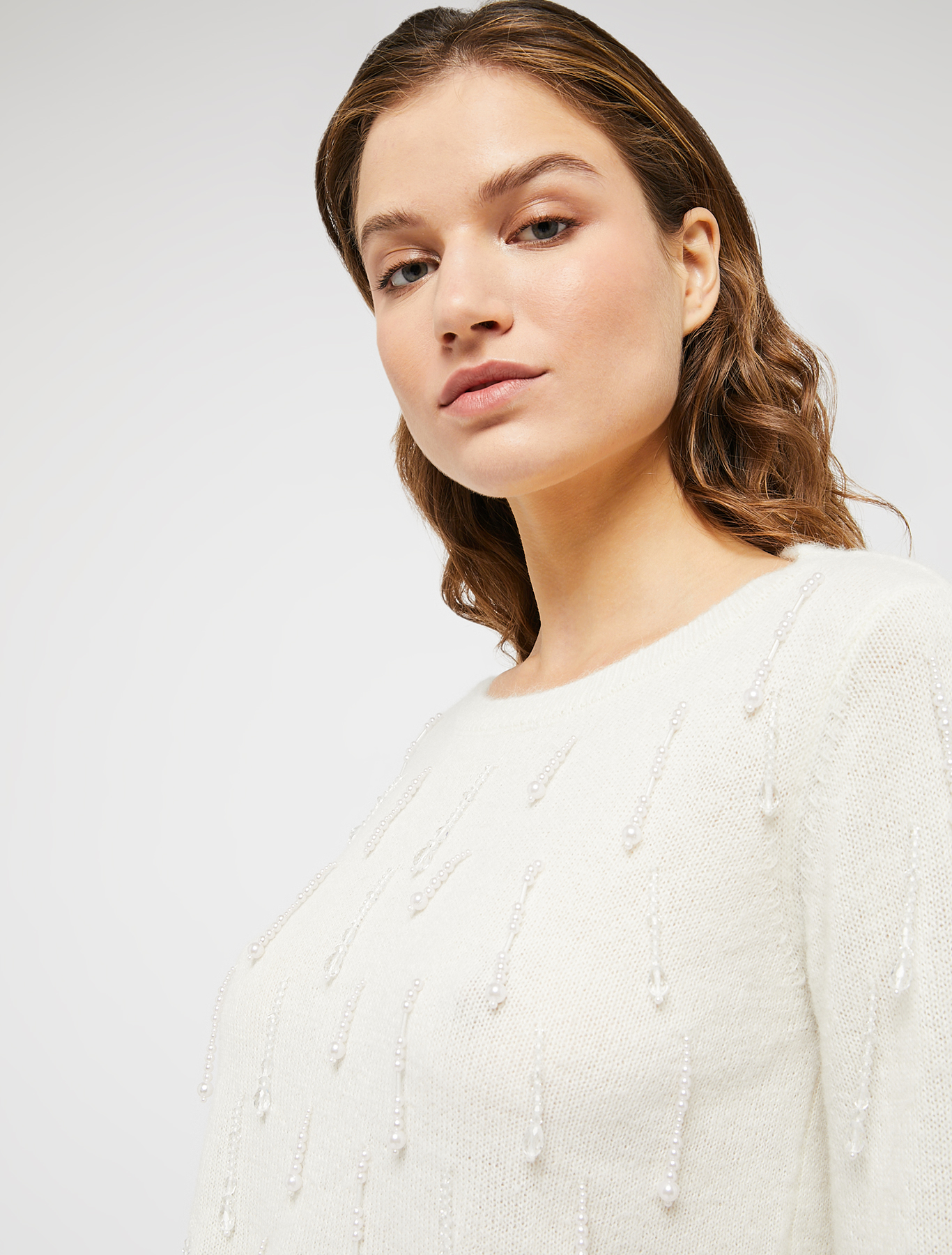 Jumper with beaded fringes, ivory | Pennyblack Jumper with beaded fringes - ivory - pennyblack