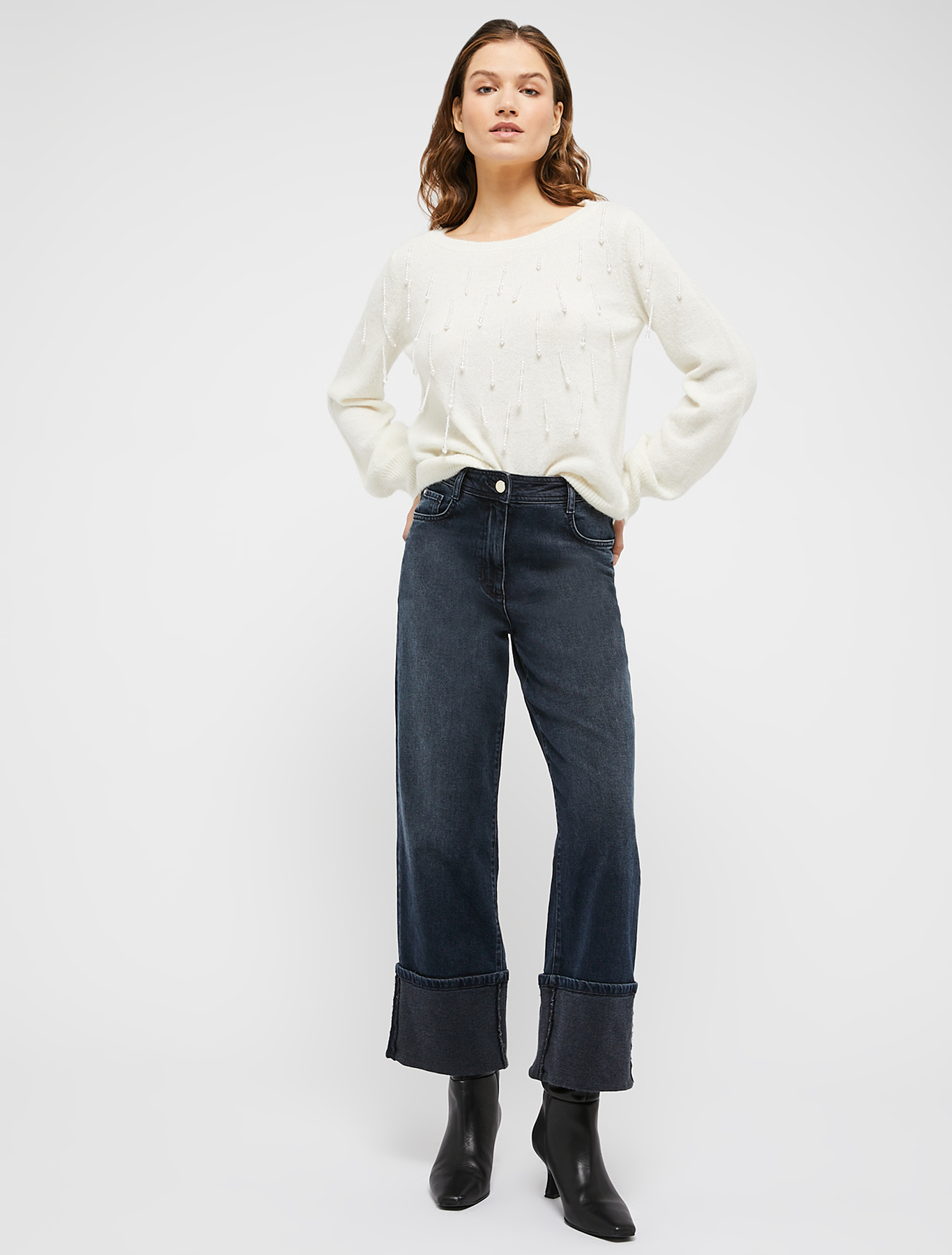 Jumper with beaded fringes, ivory | Pennyblack Jumper with beaded fringes - ivory - pennyblack