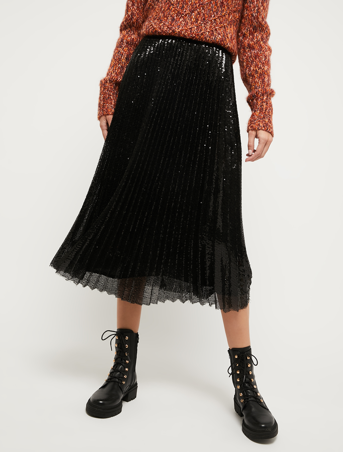 Sequinned pleated skirt, black - Pennyblack Sequinned pleated skirt - black - pennyblack
