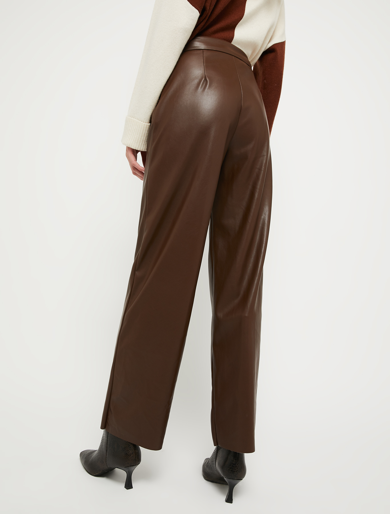 Pantaloni in jersey spalmato, marrone scuro | Pennyblack Pantaloni in jersey spalmato - marrone scuro - pennyblack