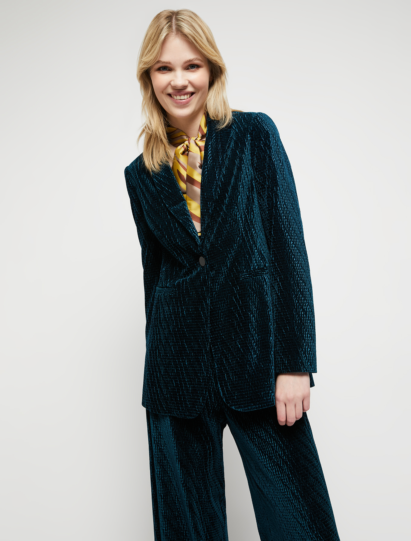 Velvet-jersey blazer, dark green | Pennyblack Velvet-jersey blazer - dark green - pennyblack