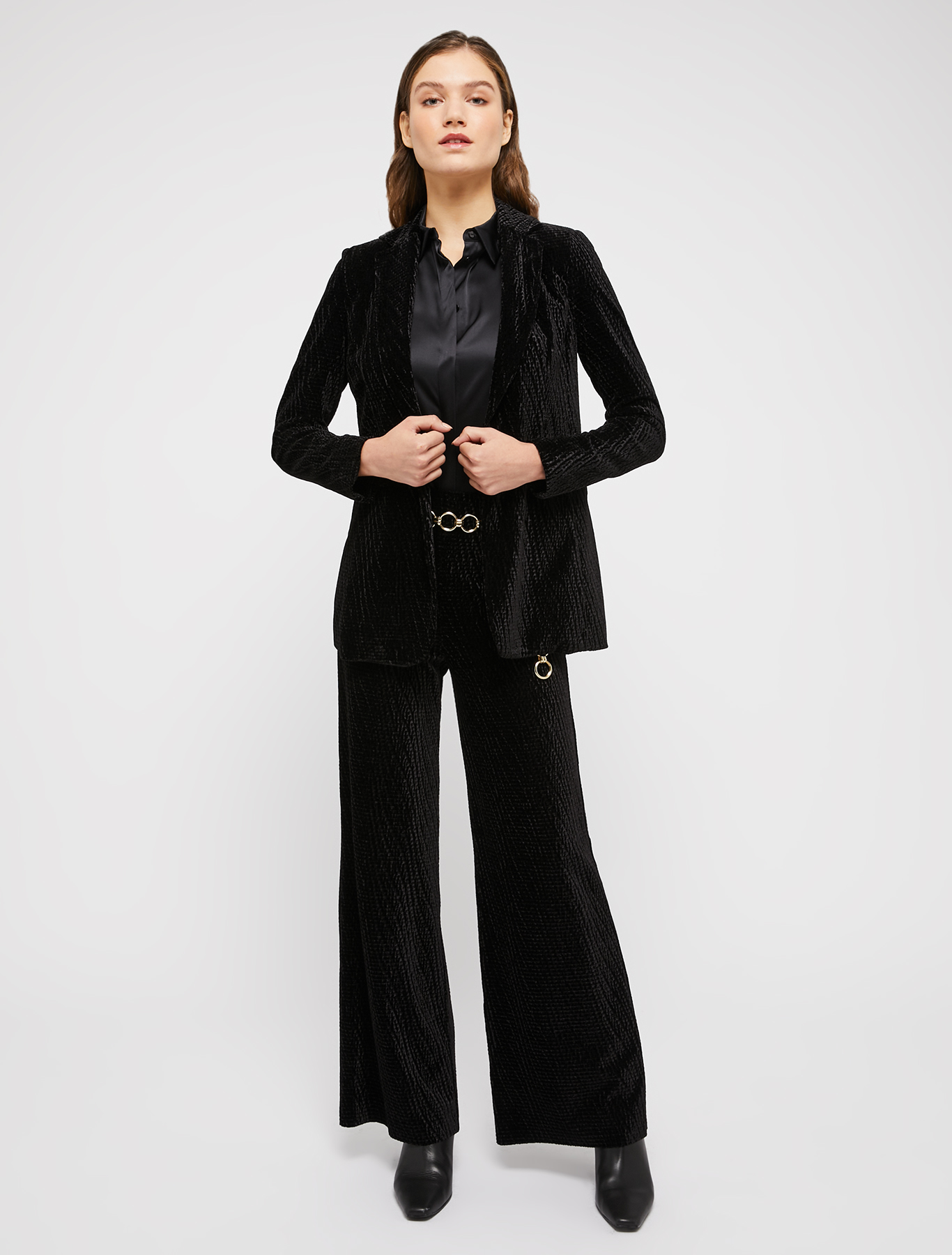 Velvet-jersey blazer, black | Pennyblack Velvet-jersey blazer - black - pennyblack