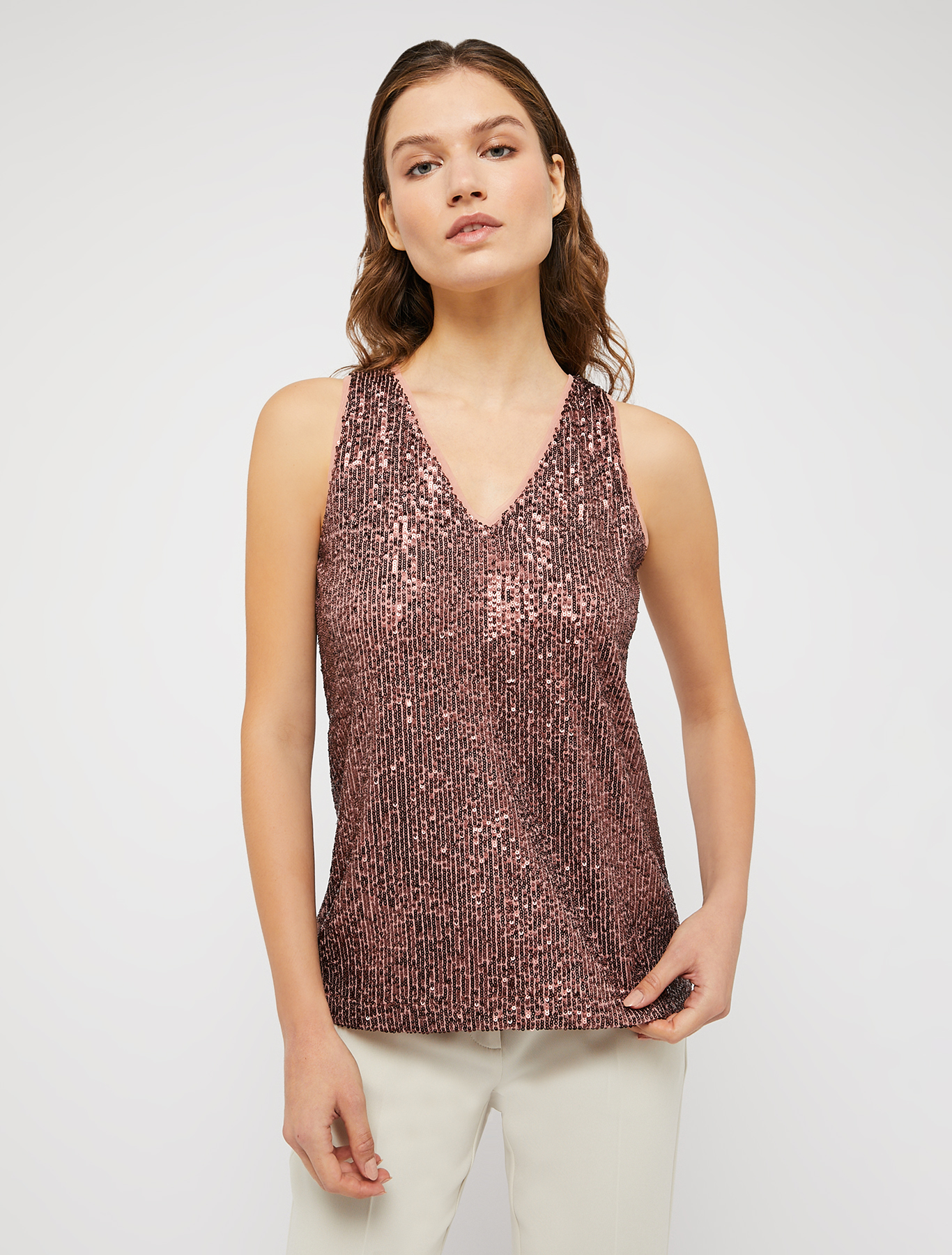 Tulle top with sequins, brown | Pennyblack Tulle top with sequins - brown - pennyblack