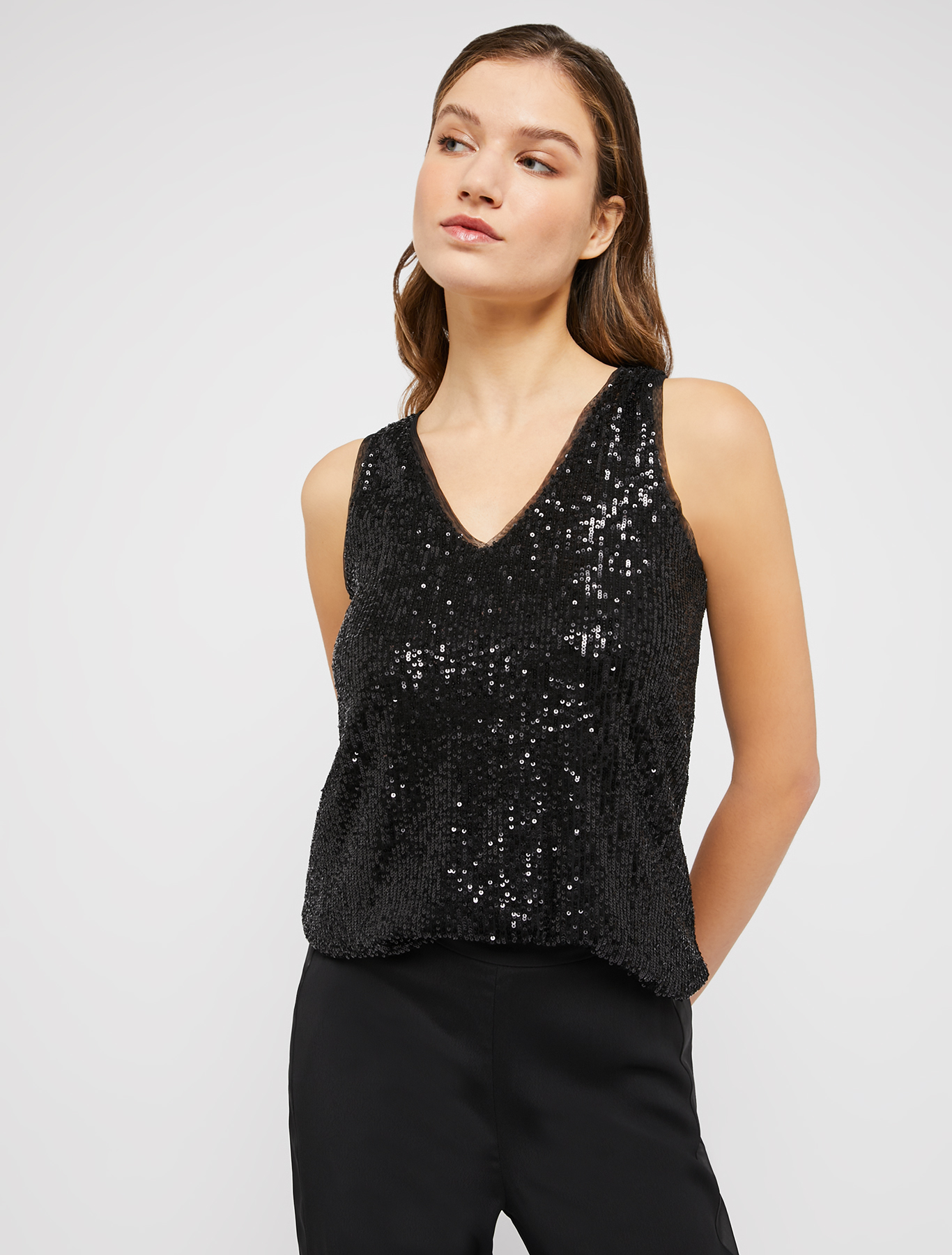 Tulle top with sequins, black | Pennyblack Tulle top with sequins - black - pennyblack