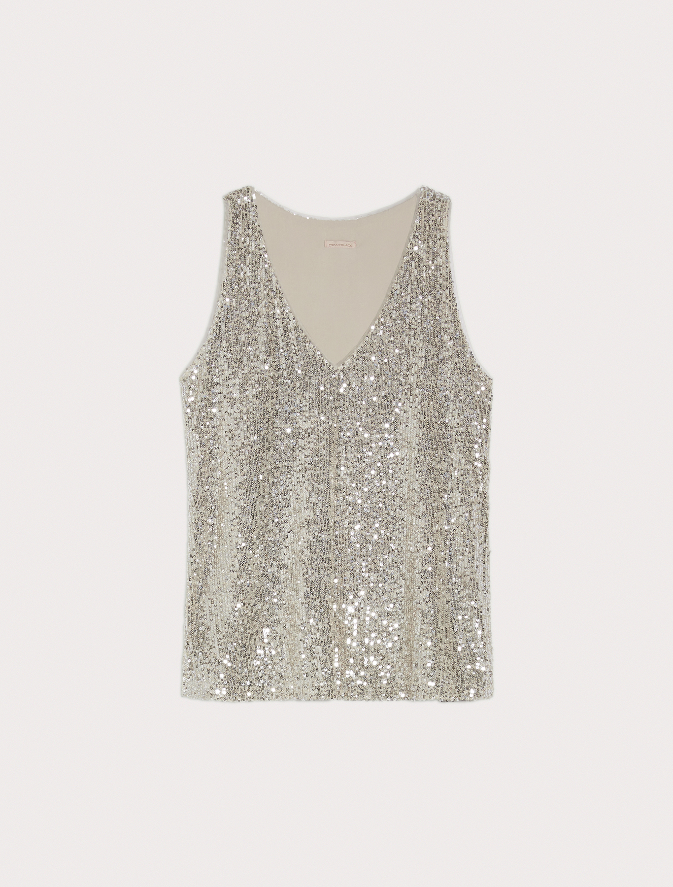 Tulle top with sequins, silver - Pennyblack Tulle top with sequins - silver - pennyblack