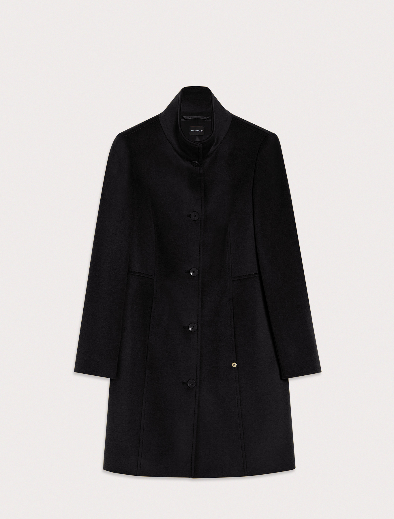 Slim coat in wool drap, black | Pennyblack Slim coat in wool drap - black - pennyblack