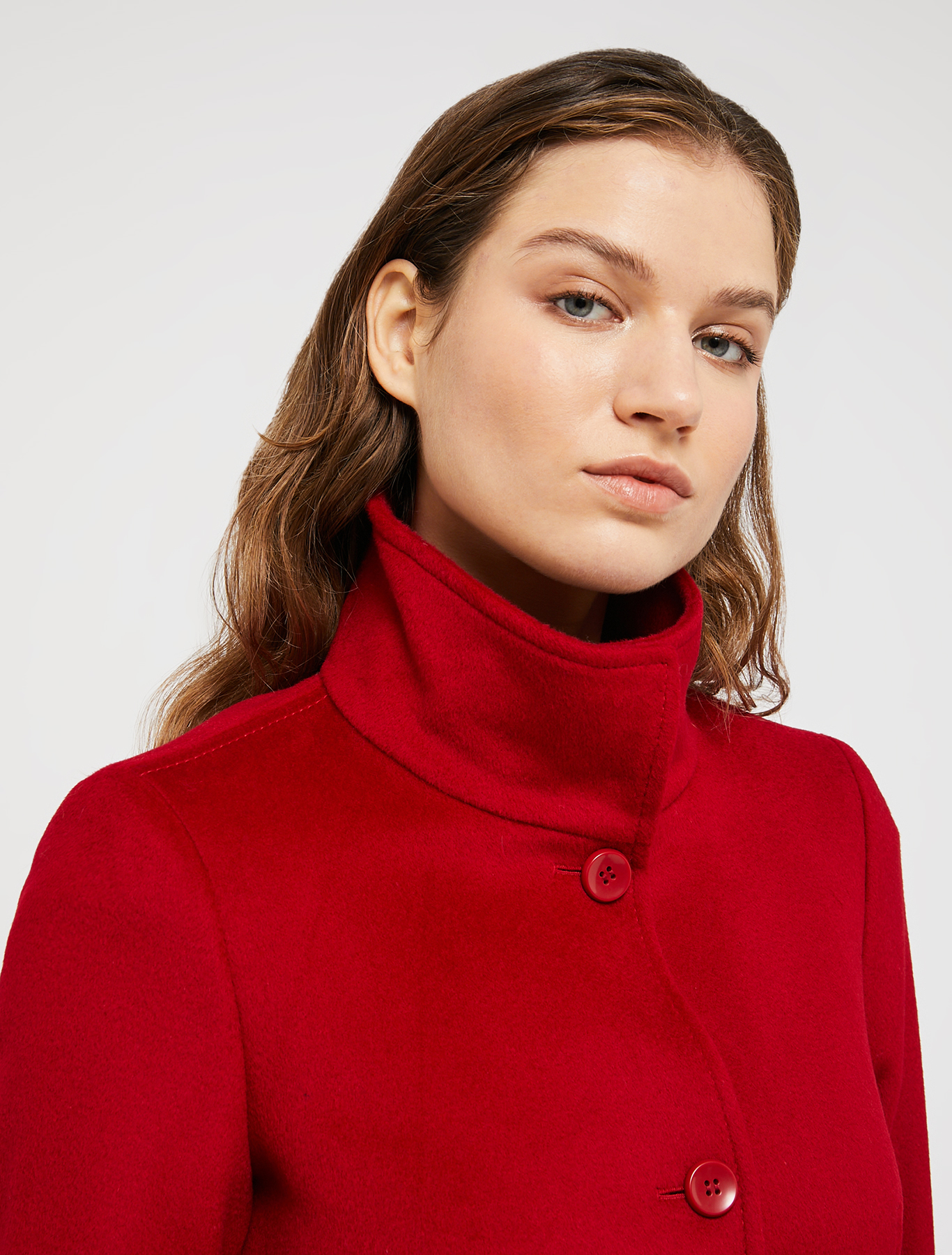 Cappotto slim in drap di lana, rosso | Pennyblack Cappotto slim in drap di lana - rosso - pennyblack