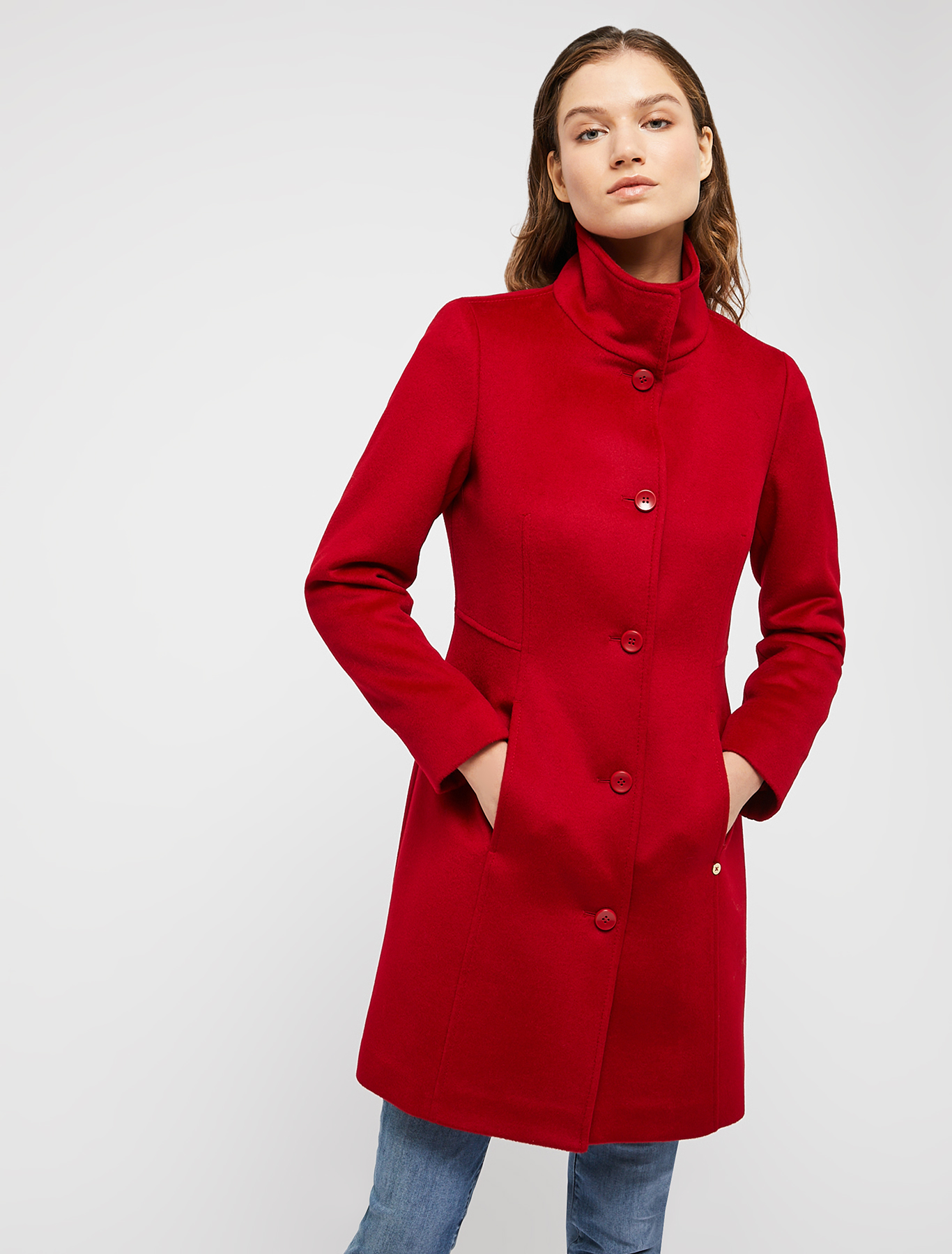 Cappotto slim in drap di lana, rosso | Pennyblack Cappotto slim in drap di lana - rosso - pennyblack