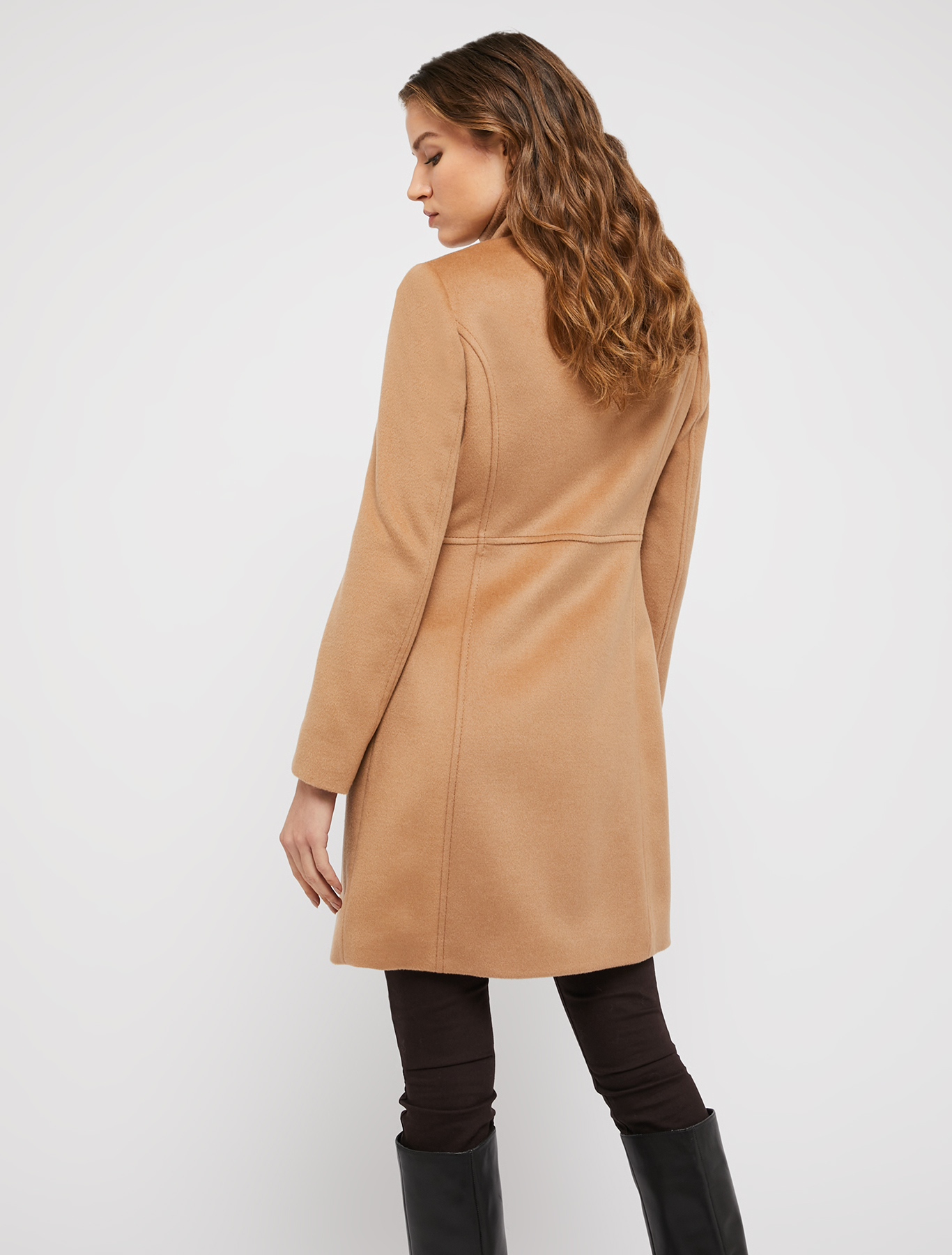Slim coat in wool drap, camel | Pennyblack Slim coat in wool drap - camel - pennyblack