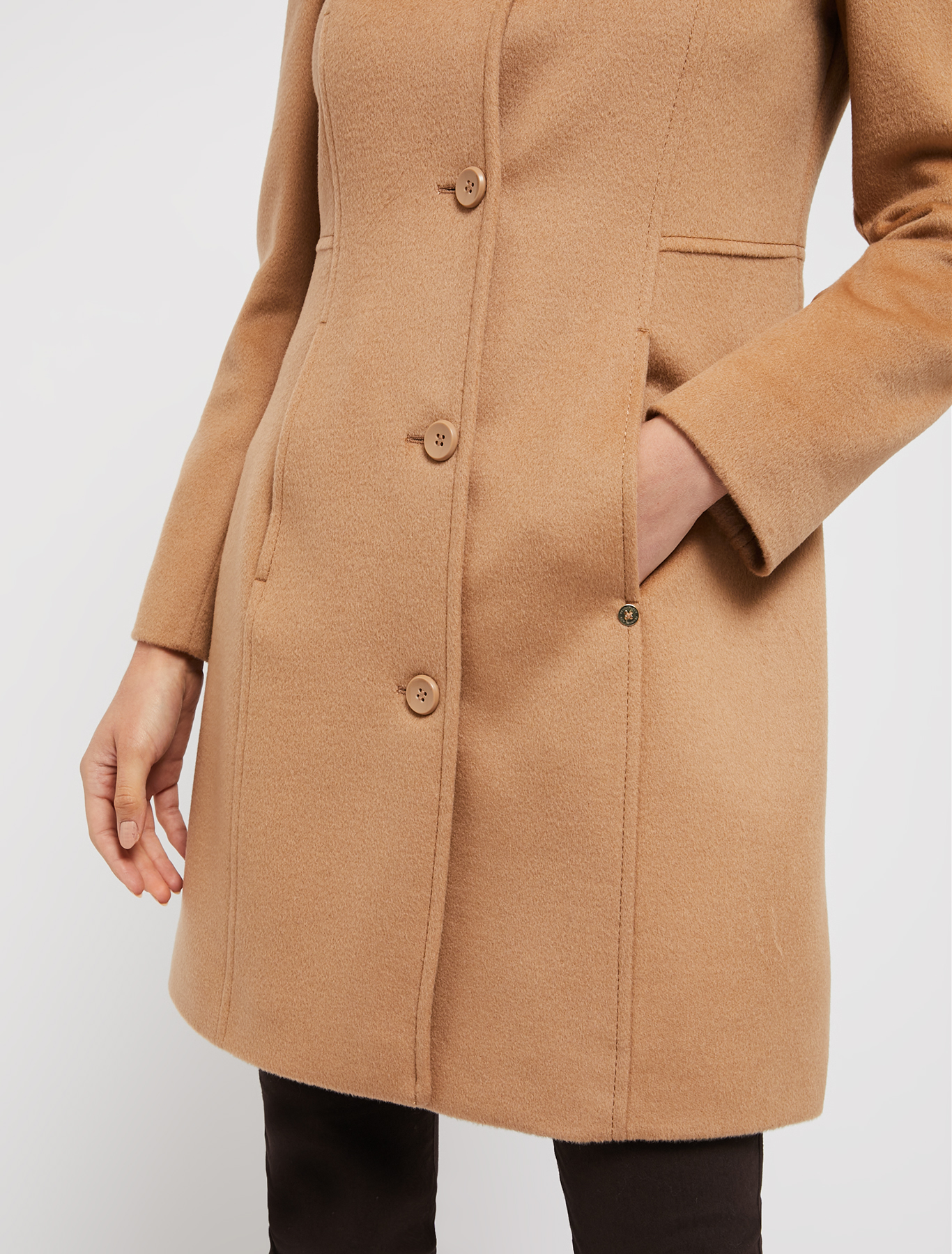 Slim coat in wool drap, camel | Pennyblack Slim coat in wool drap - camel - pennyblack