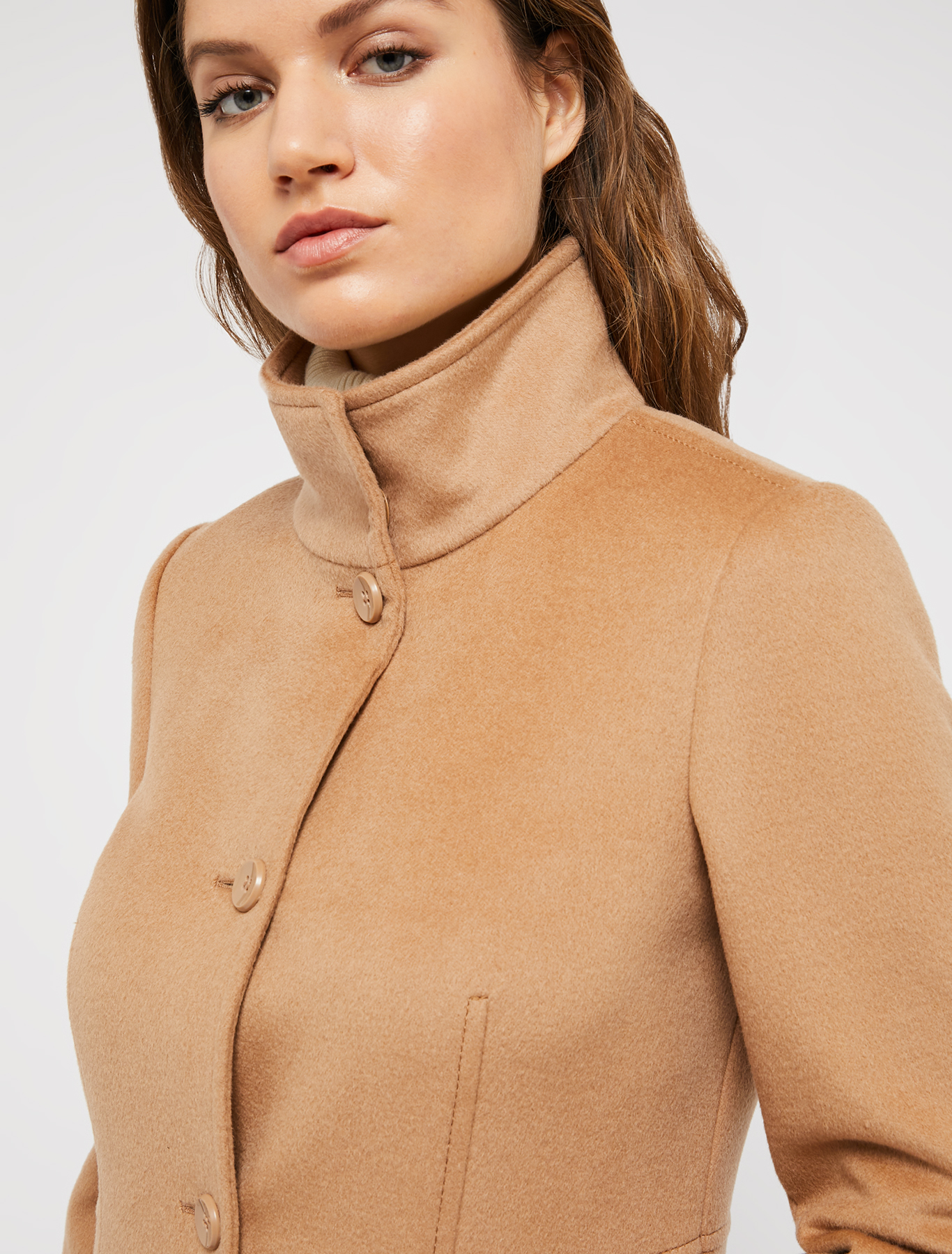 Slim coat in wool drap, camel | Pennyblack Slim coat in wool drap - camel - pennyblack
