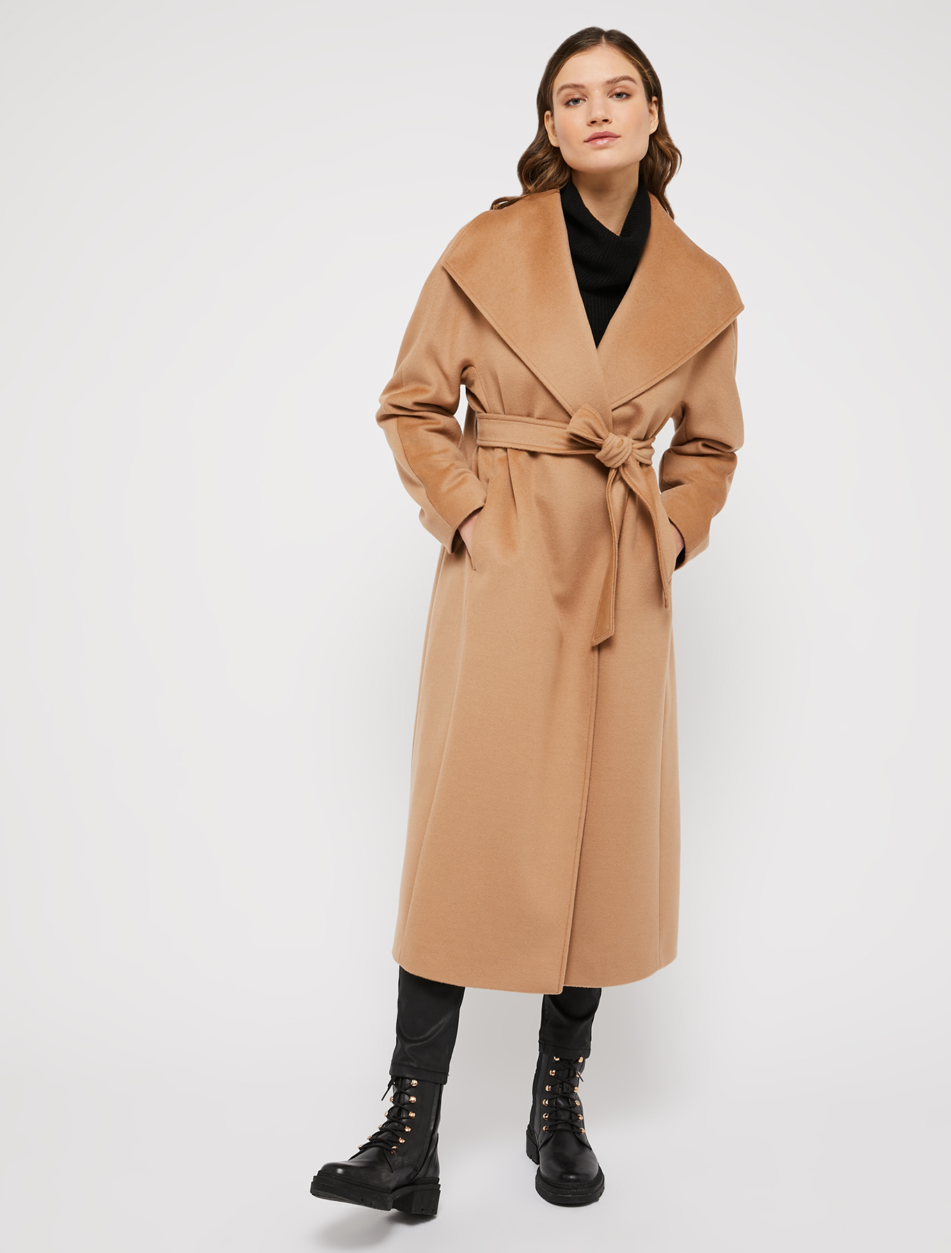 Coat in pure wool drap, camel | Pennyblack Coat in pure wool drap - camel - pennyblack