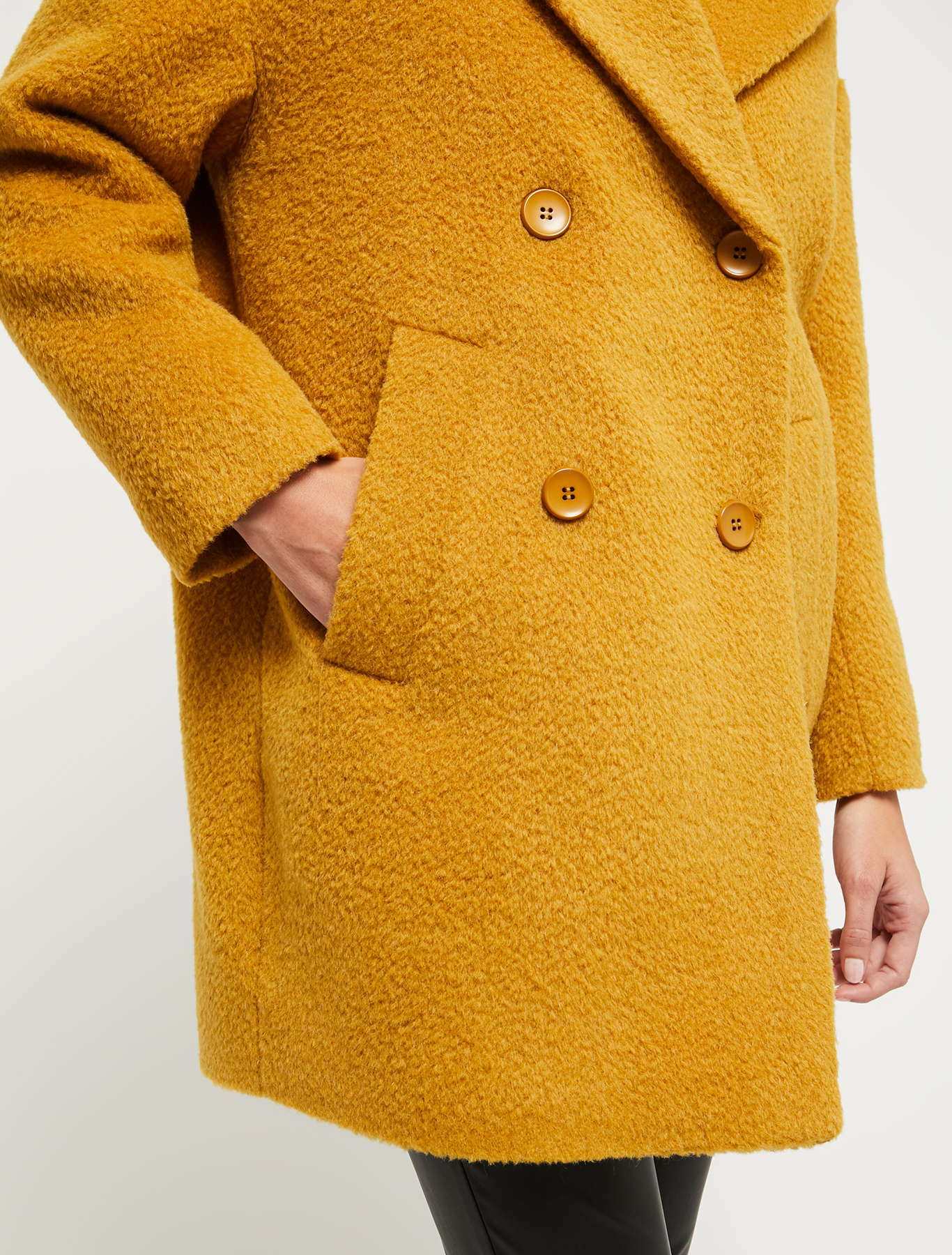 Wool and alpaca short coat, mustard | Pennyblack Wool and alpaca short coat - mustard - pennyblack