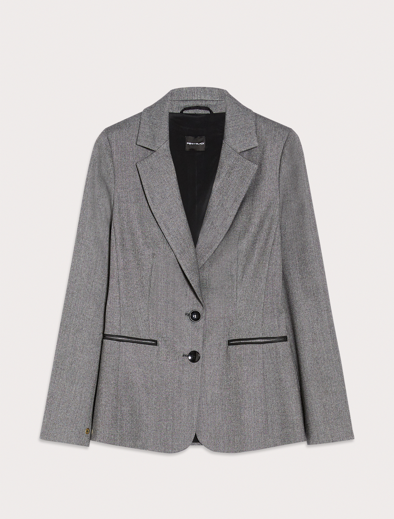 Micro-patterned slim blazer, black pattern | Pennyblack Micro-patterned slim blazer - black pattern - pennyblack