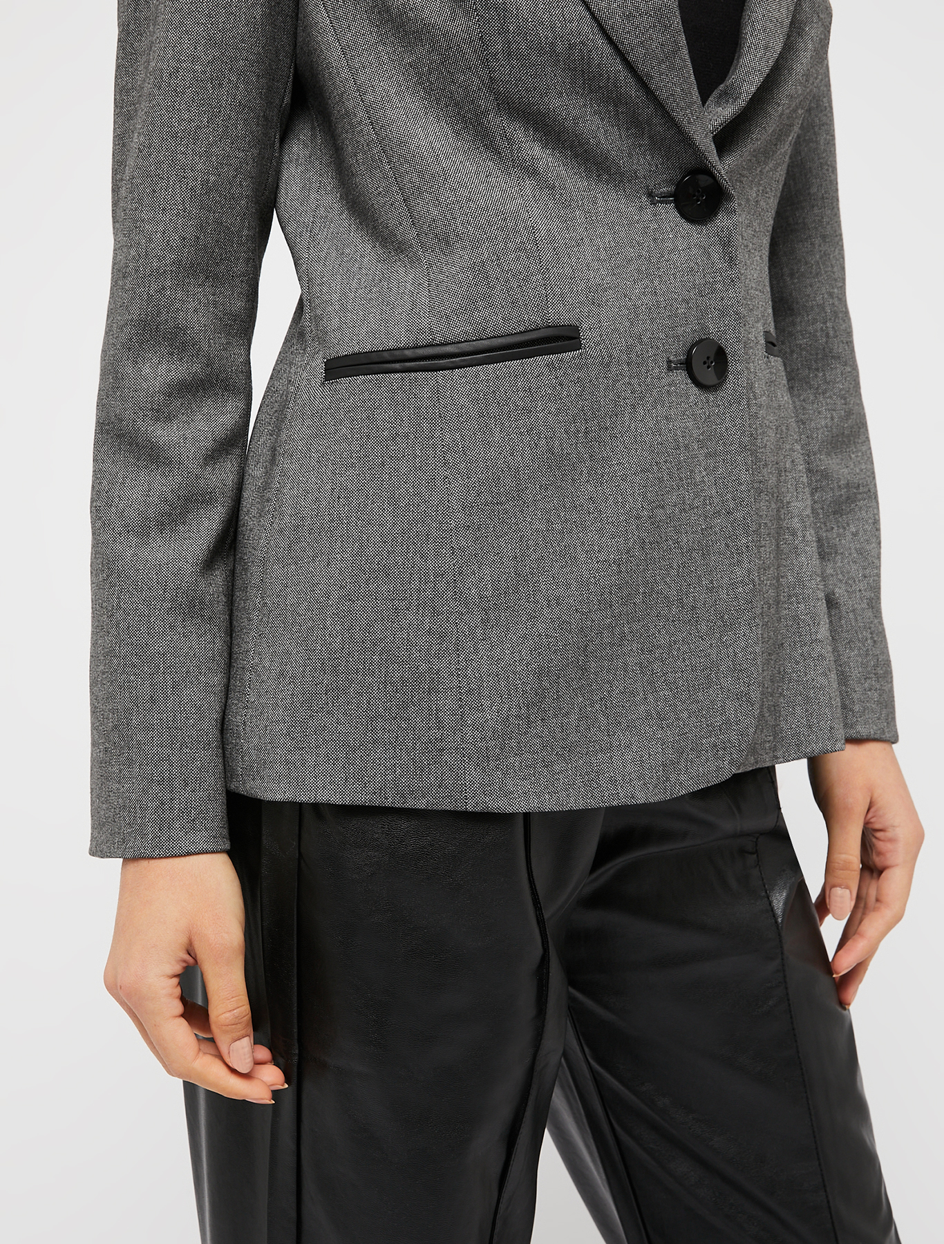 Micro-patterned slim blazer, black pattern | Pennyblack Micro-patterned slim blazer - black pattern - pennyblack