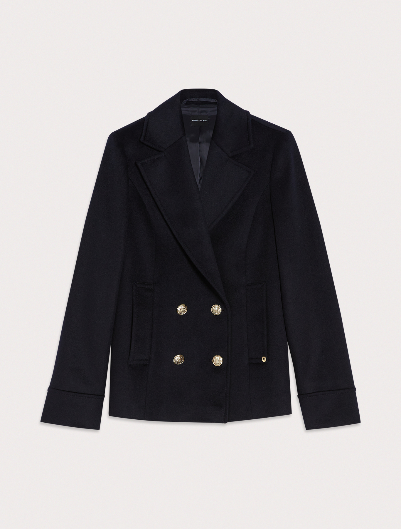 Wool drap pea coat, midnight blue | Pennyblack Wool drap pea coat - midnight blue - pennyblack