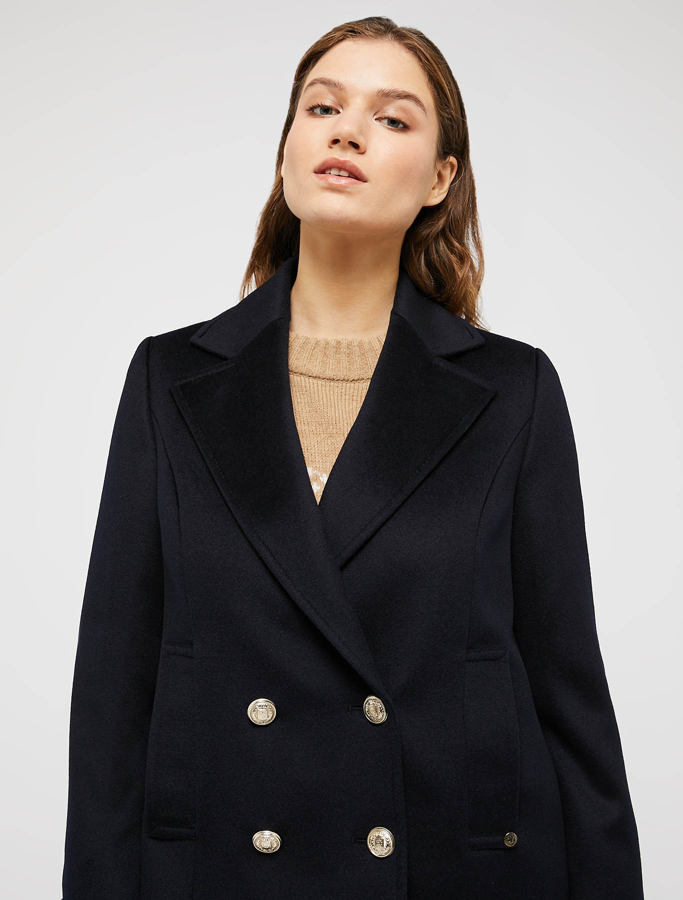 Wool drap pea coat, midnight blue | Pennyblack Wool drap pea coat - midnight blue - pennyblack