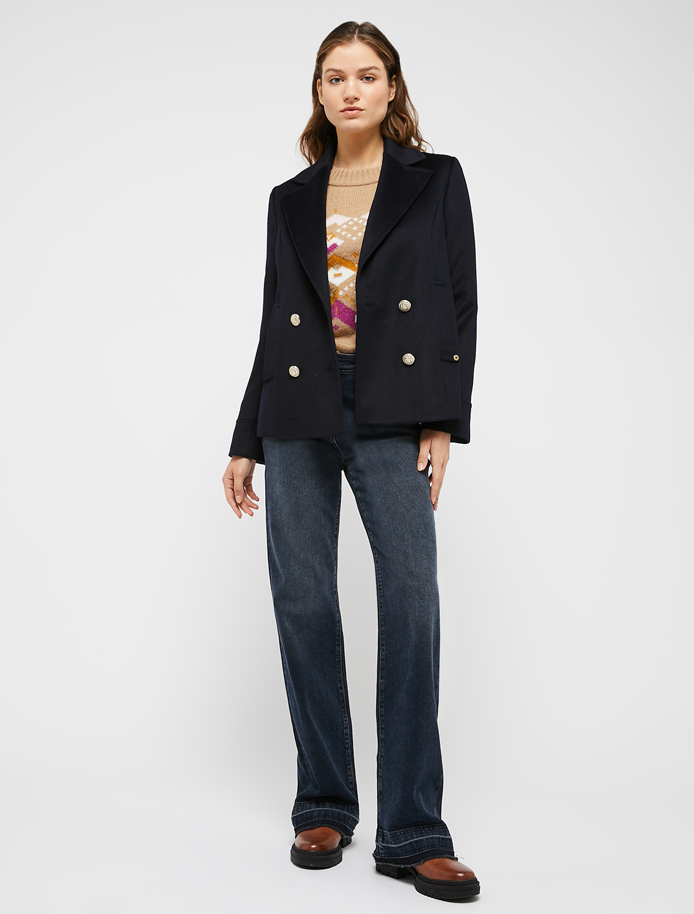 Wool drap pea coat, midnight blue | Pennyblack Wool drap pea coat - midnight blue - pennyblack