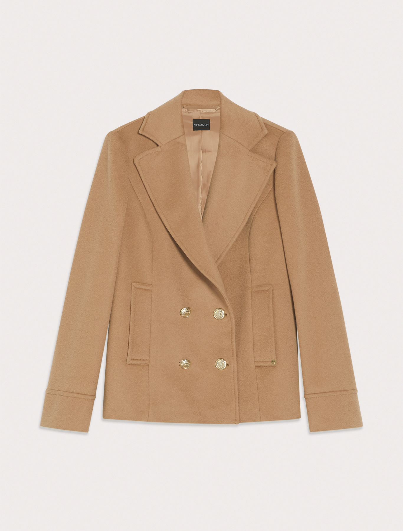 Wool drap pea coat, camel | Pennyblack Wool drap pea coat - camel - pennyblack