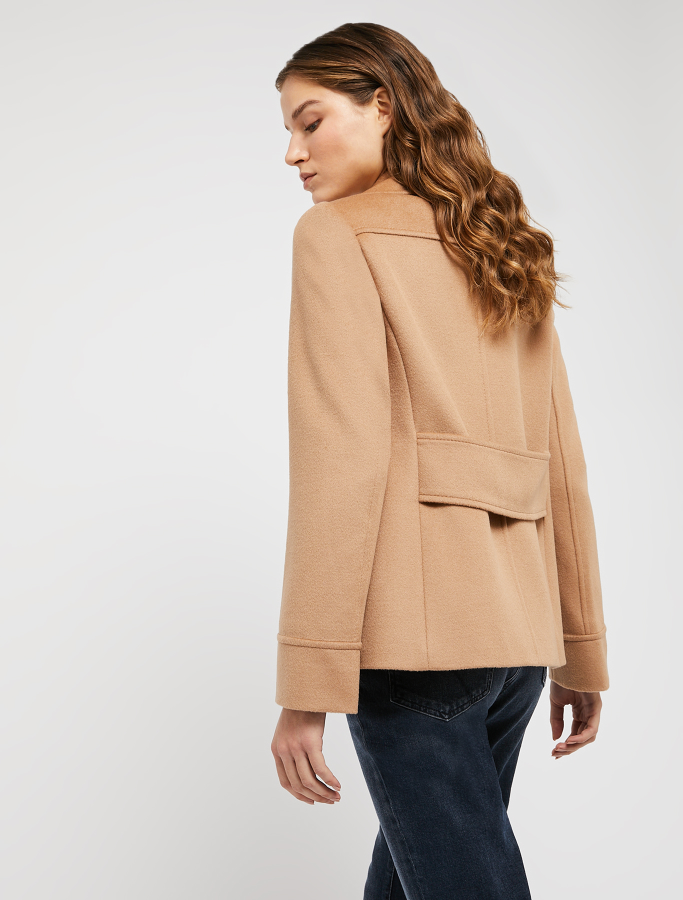 Wool drap pea coat, camel | Pennyblack Wool drap pea coat - camel - pennyblack