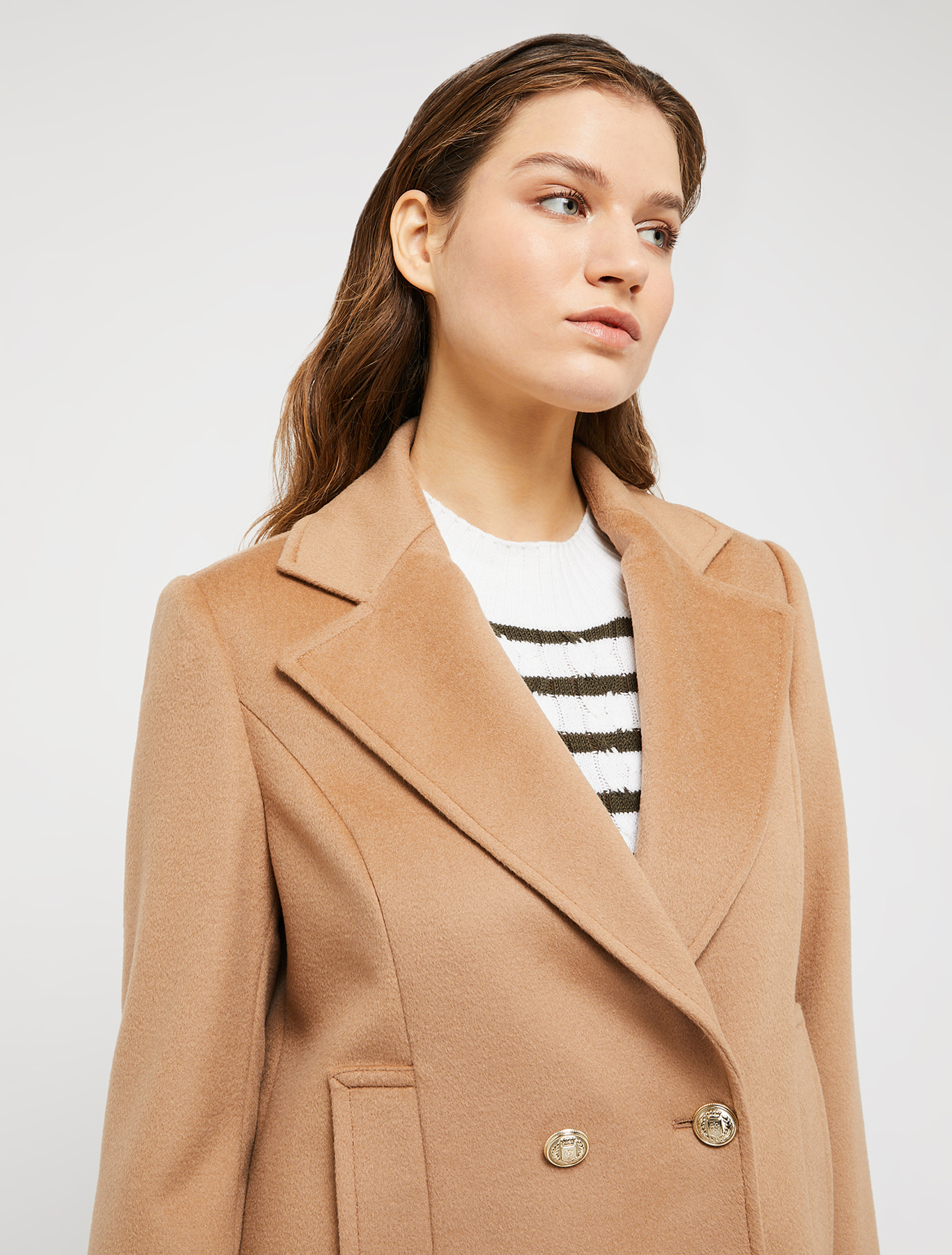 Wool drap pea coat, camel | Pennyblack Wool drap pea coat - camel - pennyblack
