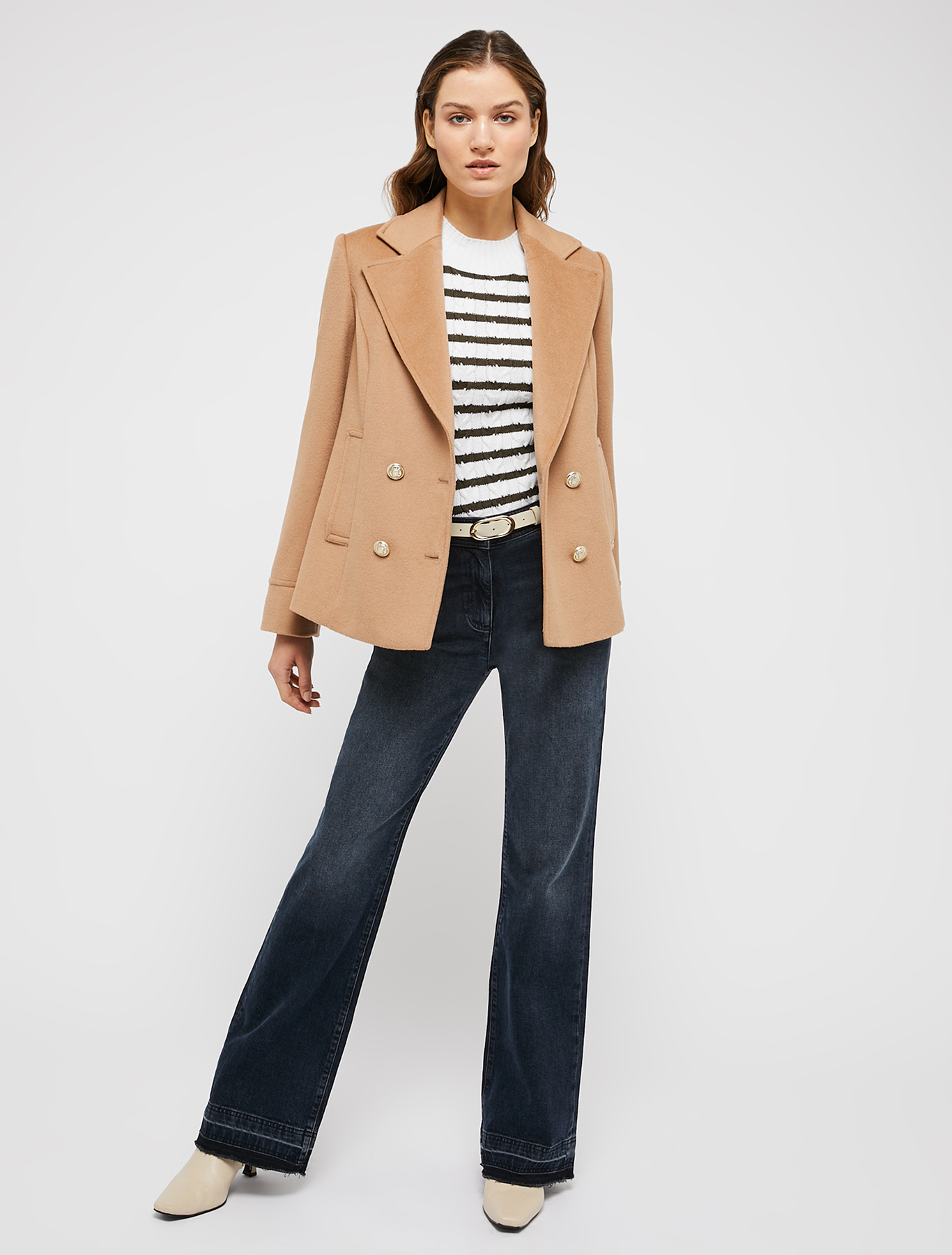 Wool drap pea coat, camel | Pennyblack Wool drap pea coat - camel - pennyblack