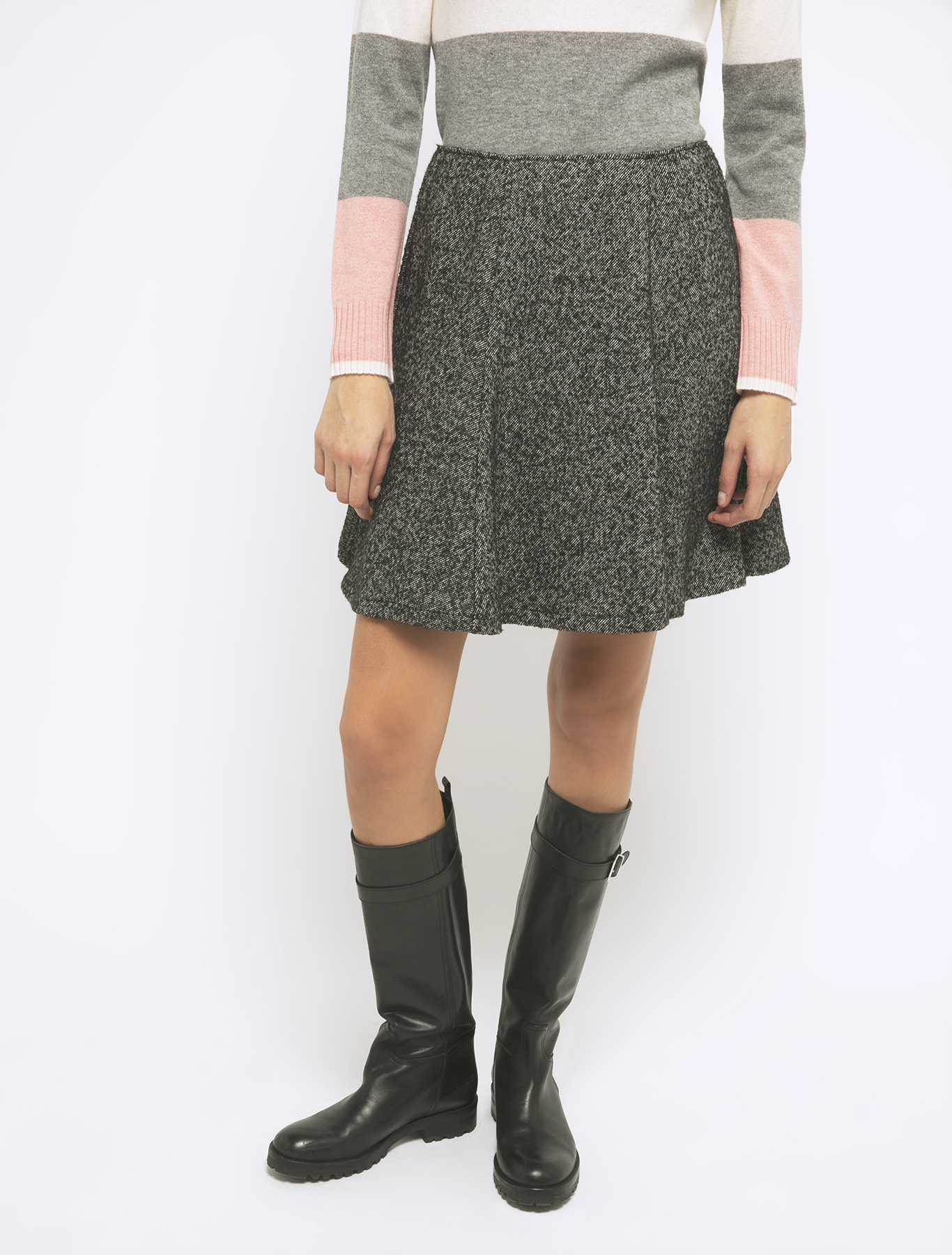 Bouclé tweed skirt, black pattern | Pennyblack Bouclé tweed skirt - black pattern - pennyblack