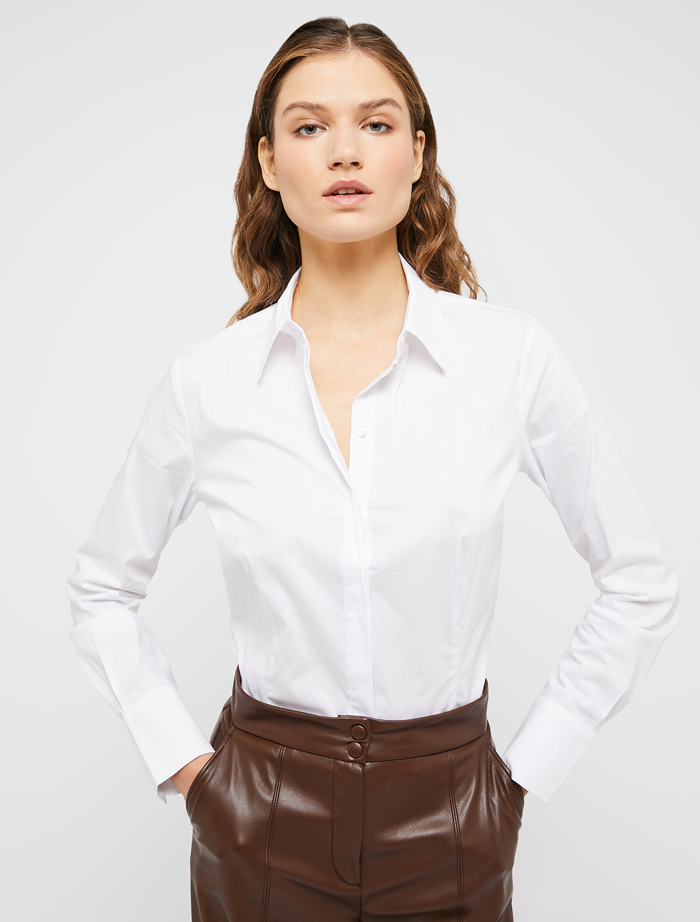 Slim poplin shirt, white | Pennyblack Slim poplin shirt - white - pennyblack