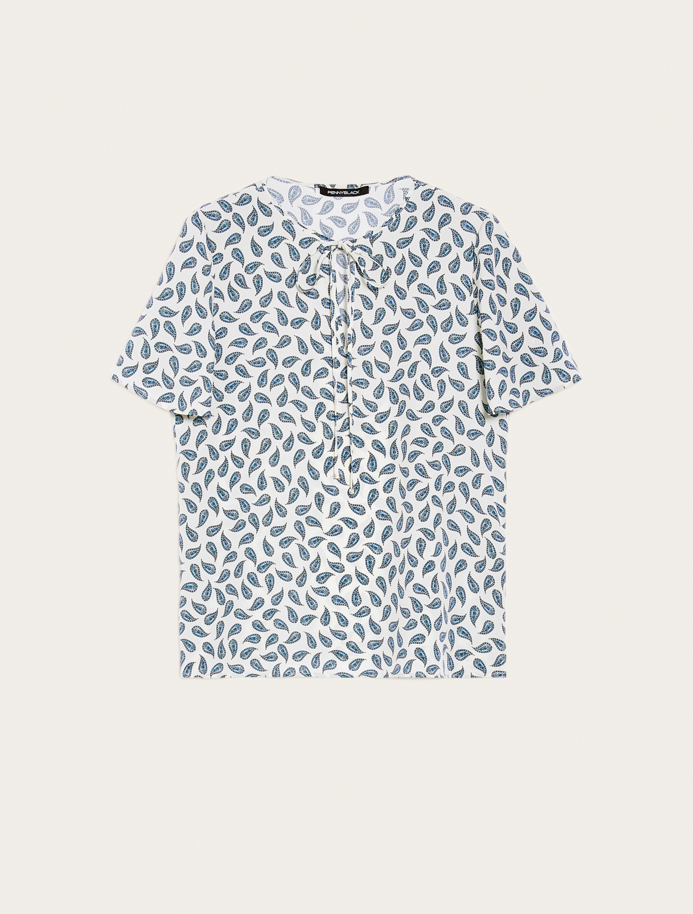 Patterned crêpe-de-Chine blouse, beige pattern | Pennyblack Patterned crêpe-de-Chine blouse - beige pattern - pennyblack