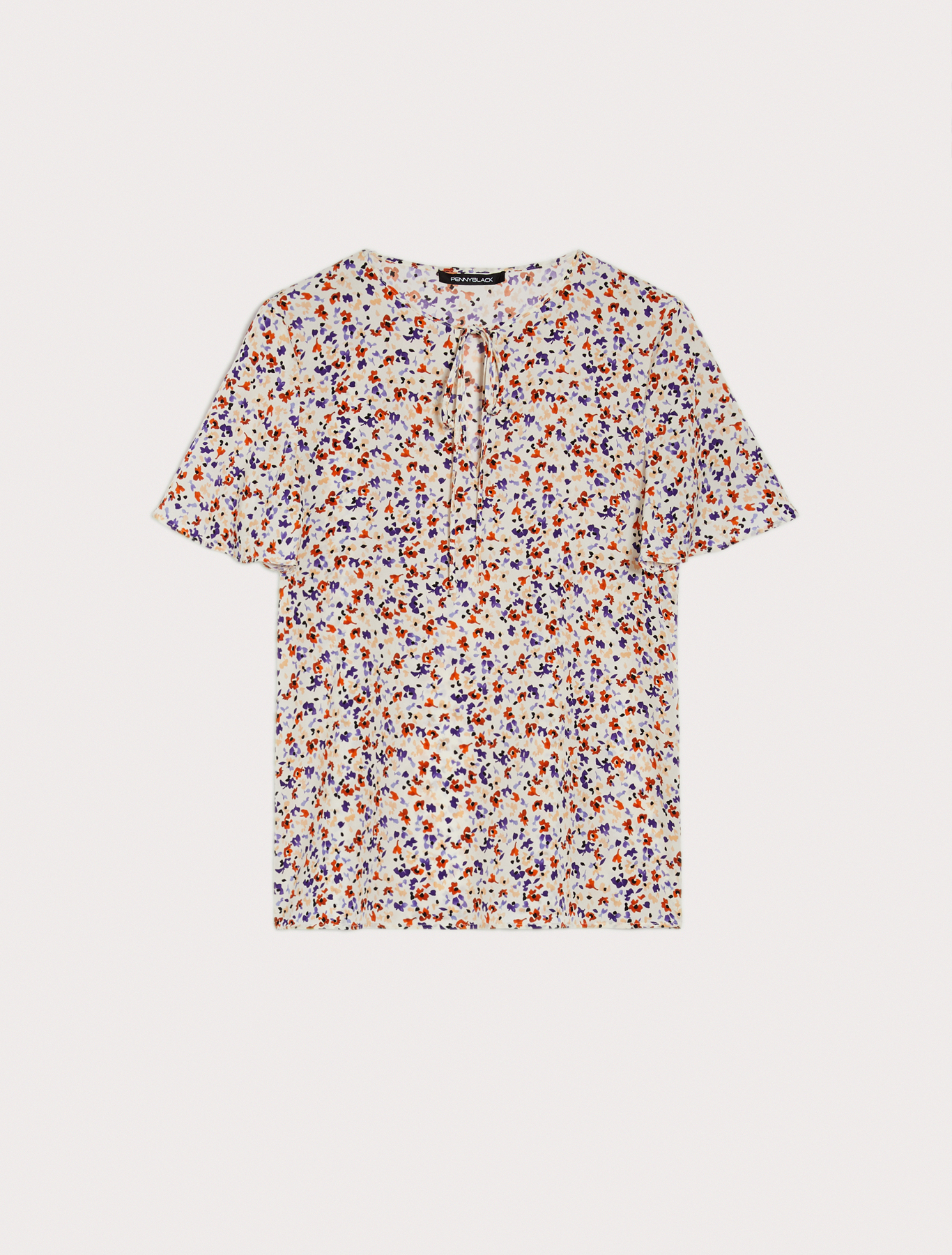 Patterned crêpe-de-Chine blouse, ivory pattern | Pennyblack Patterned crêpe-de-Chine blouse - ivory pattern - pennyblack