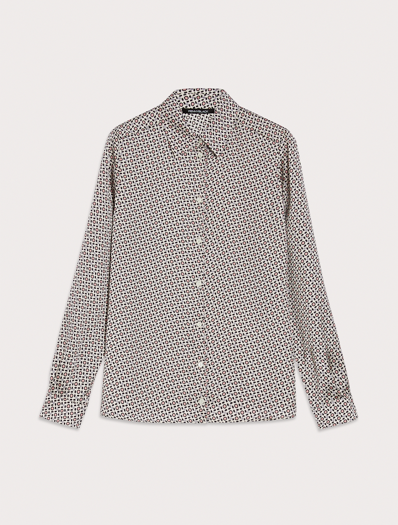 Patterned satin shirt, beige pattern | Pennyblack Patterned satin shirt - beige pattern - pennyblack