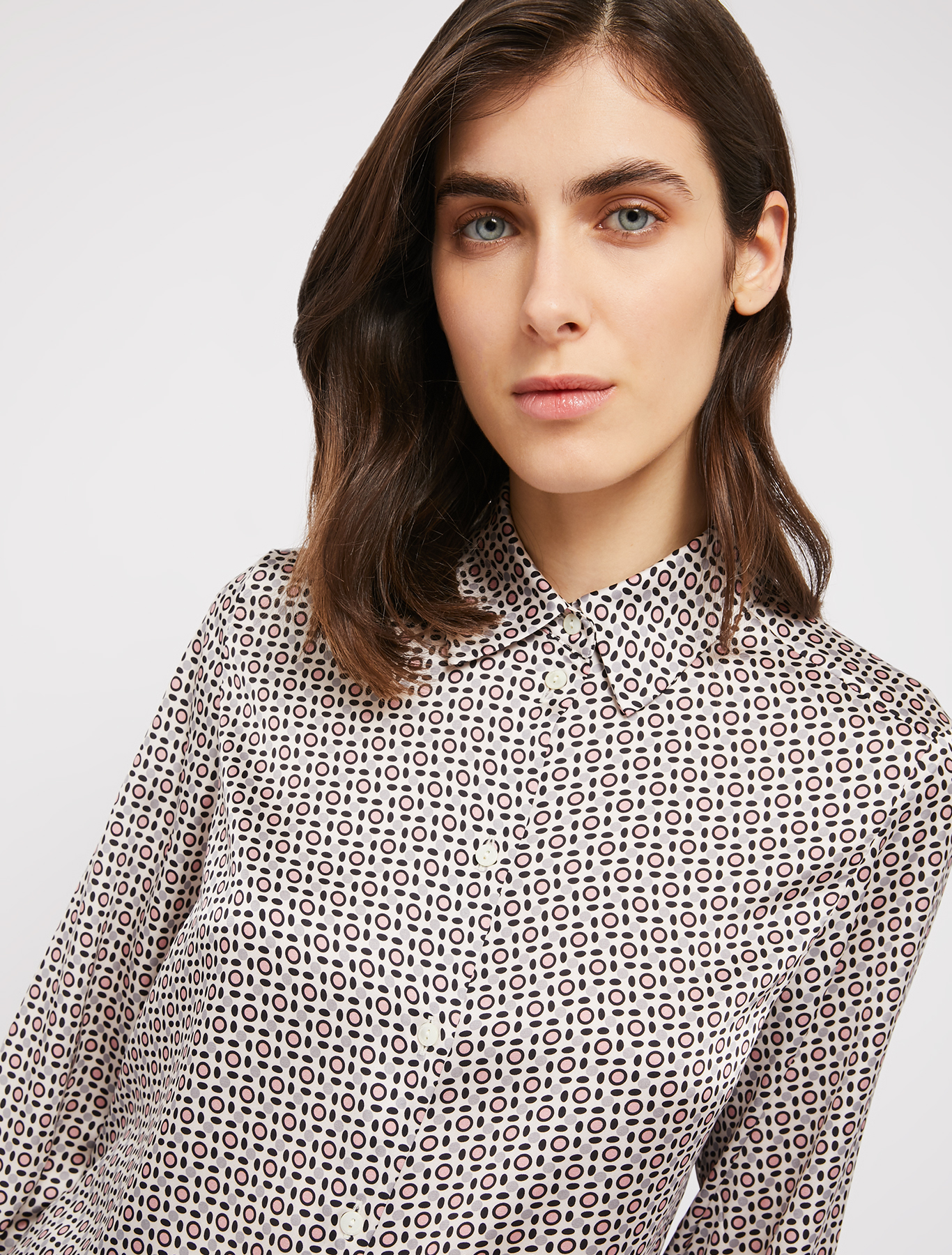 Patterned satin shirt, beige pattern | Pennyblack Patterned satin shirt - beige pattern - pennyblack