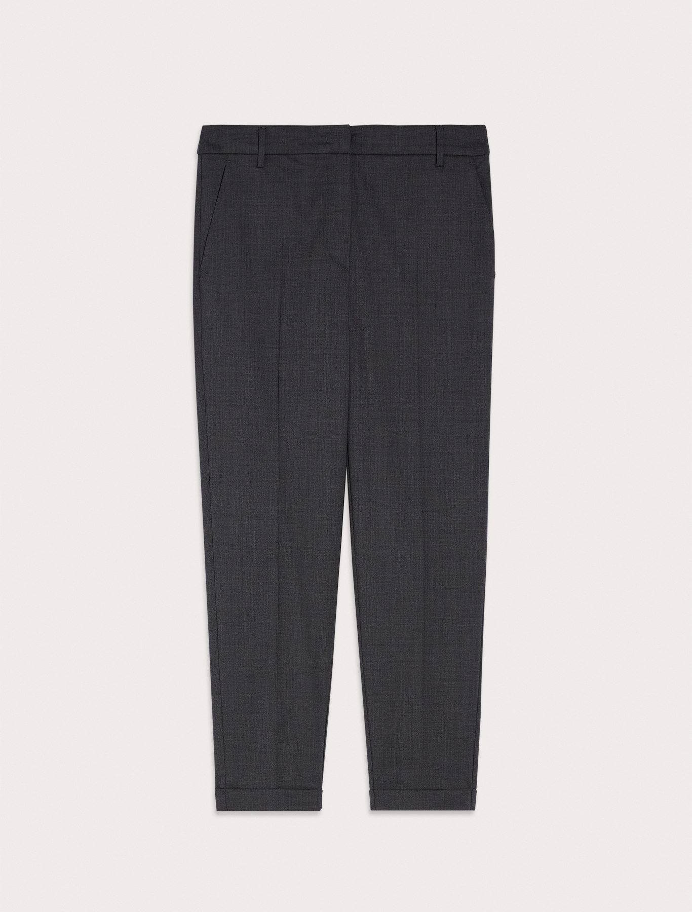 Wool twill slim trousers, dark grey | Pennyblack Wool twill slim trousers - dark grey - pennyblack