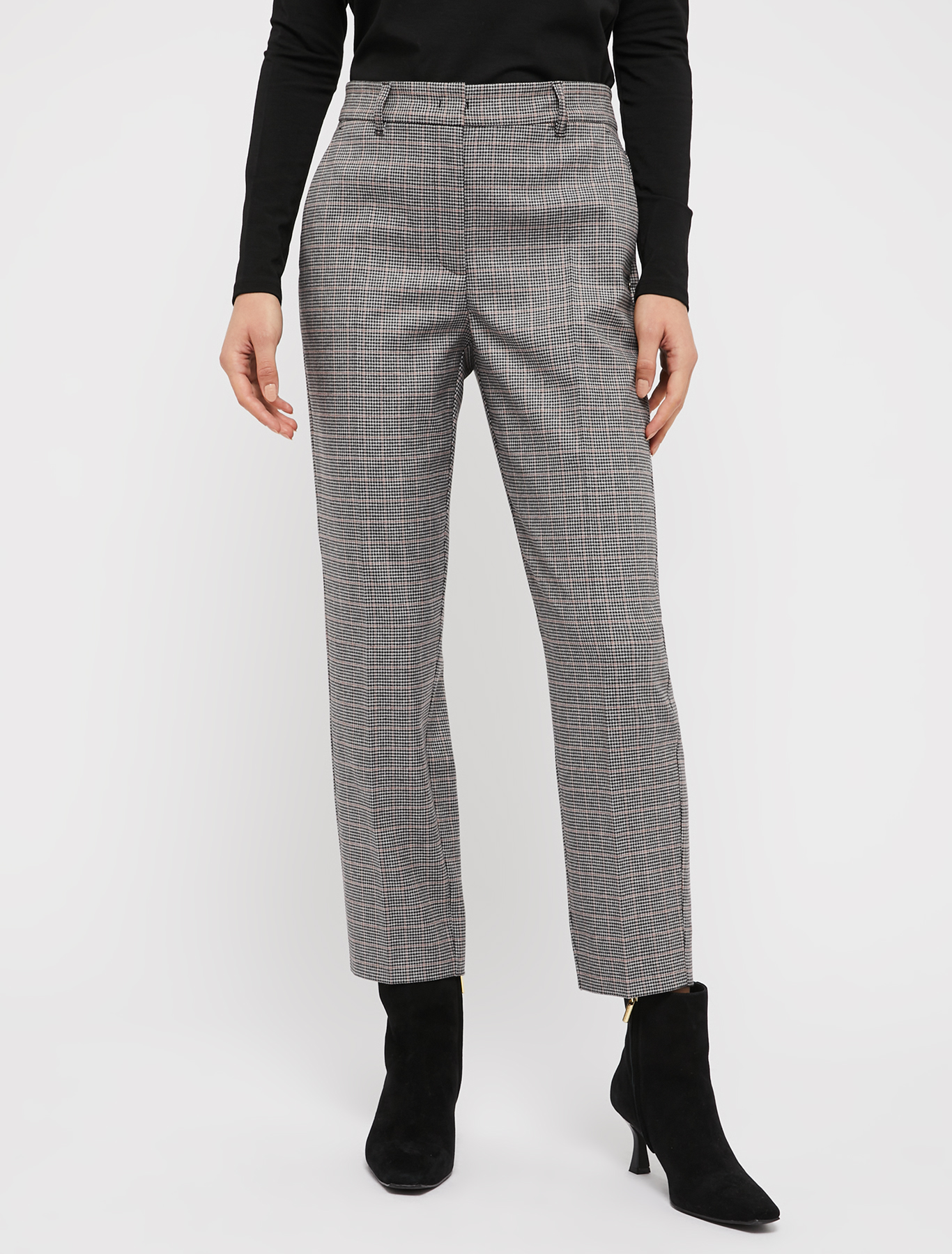 Slim-fit trousers with micro-pattern, orange pattern | Pennyblack Slim-fit trousers with micro-pattern - orange pattern - pennyblack