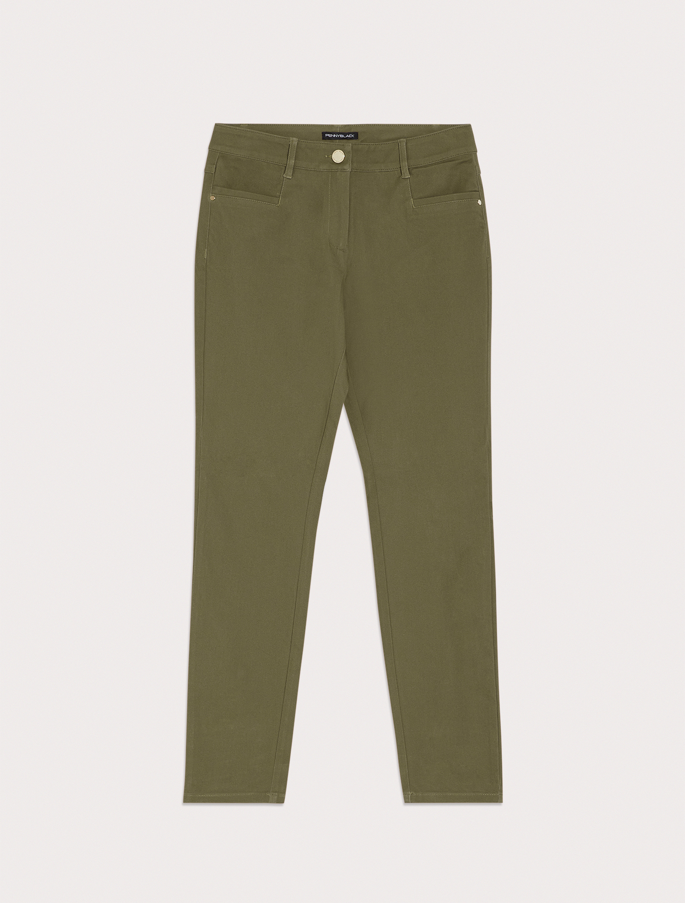 Skinny-fit twill trousers, khaki green | Pennyblack Skinny-fit twill trousers - khaki green - pennyblack