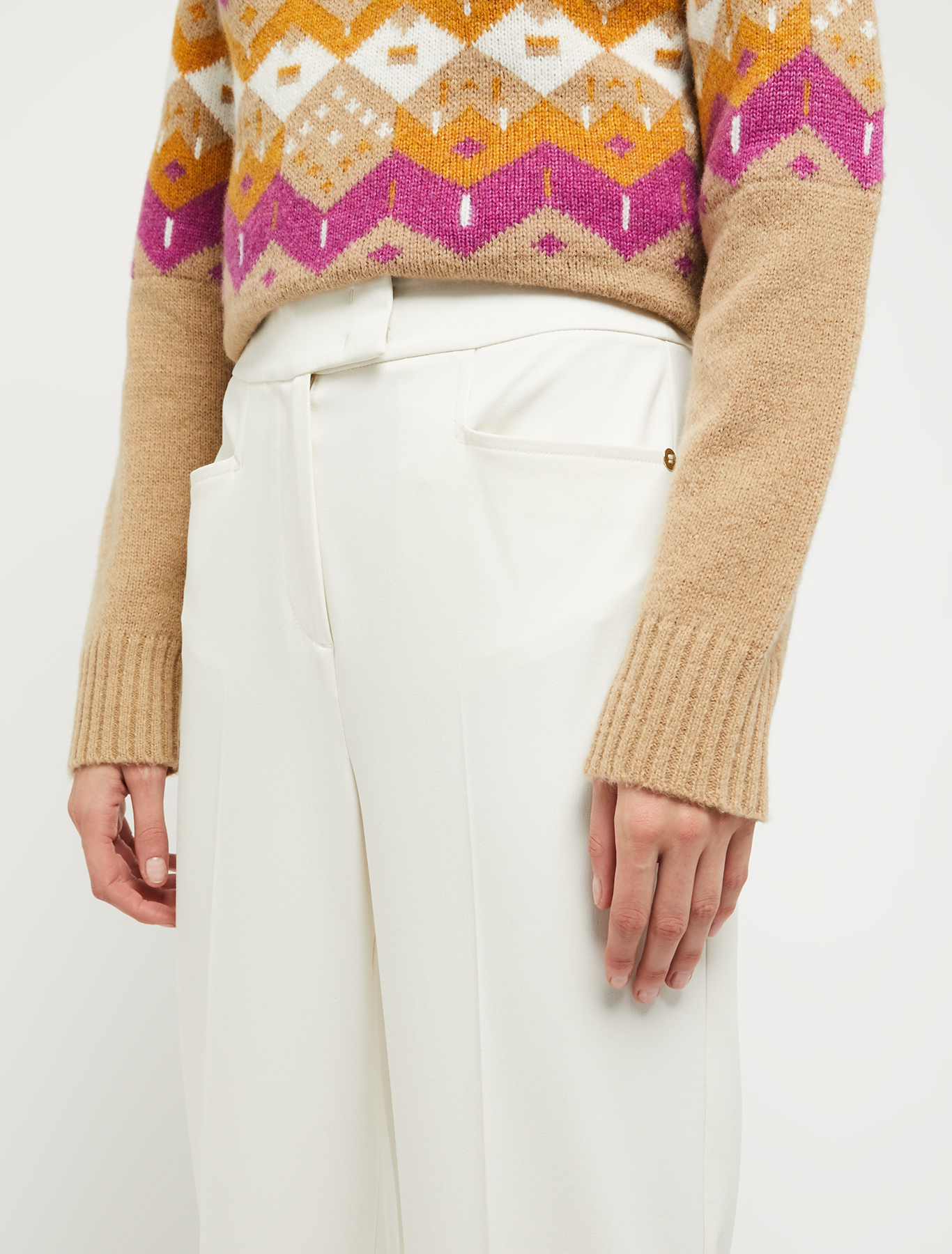 Twill cuffed trousers, white | Pennyblack Twill cuffed trousers - white - pennyblack