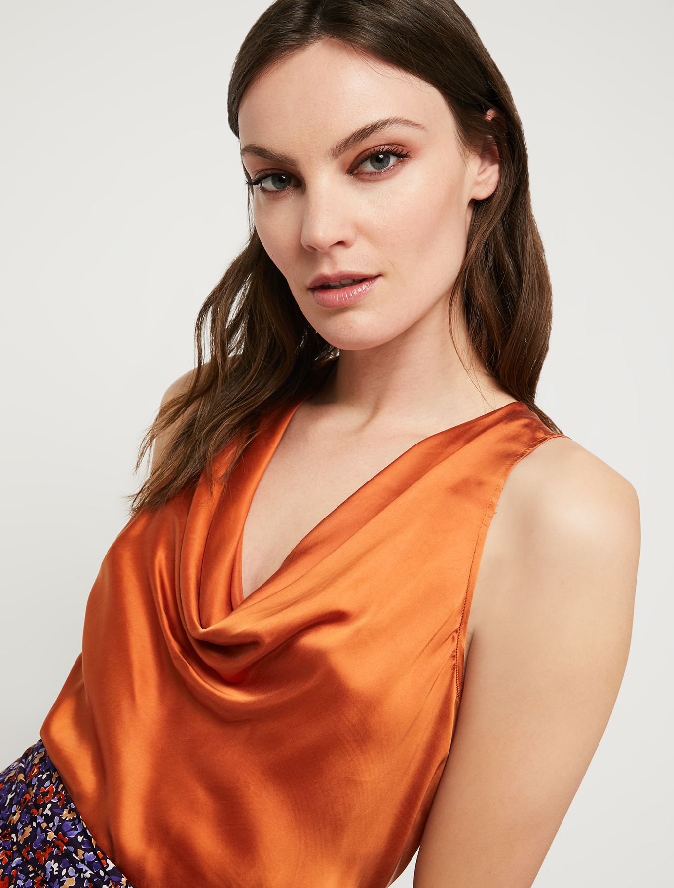 Flowing satin top, orange | Pennyblack Flowing satin top - orange - pennyblack