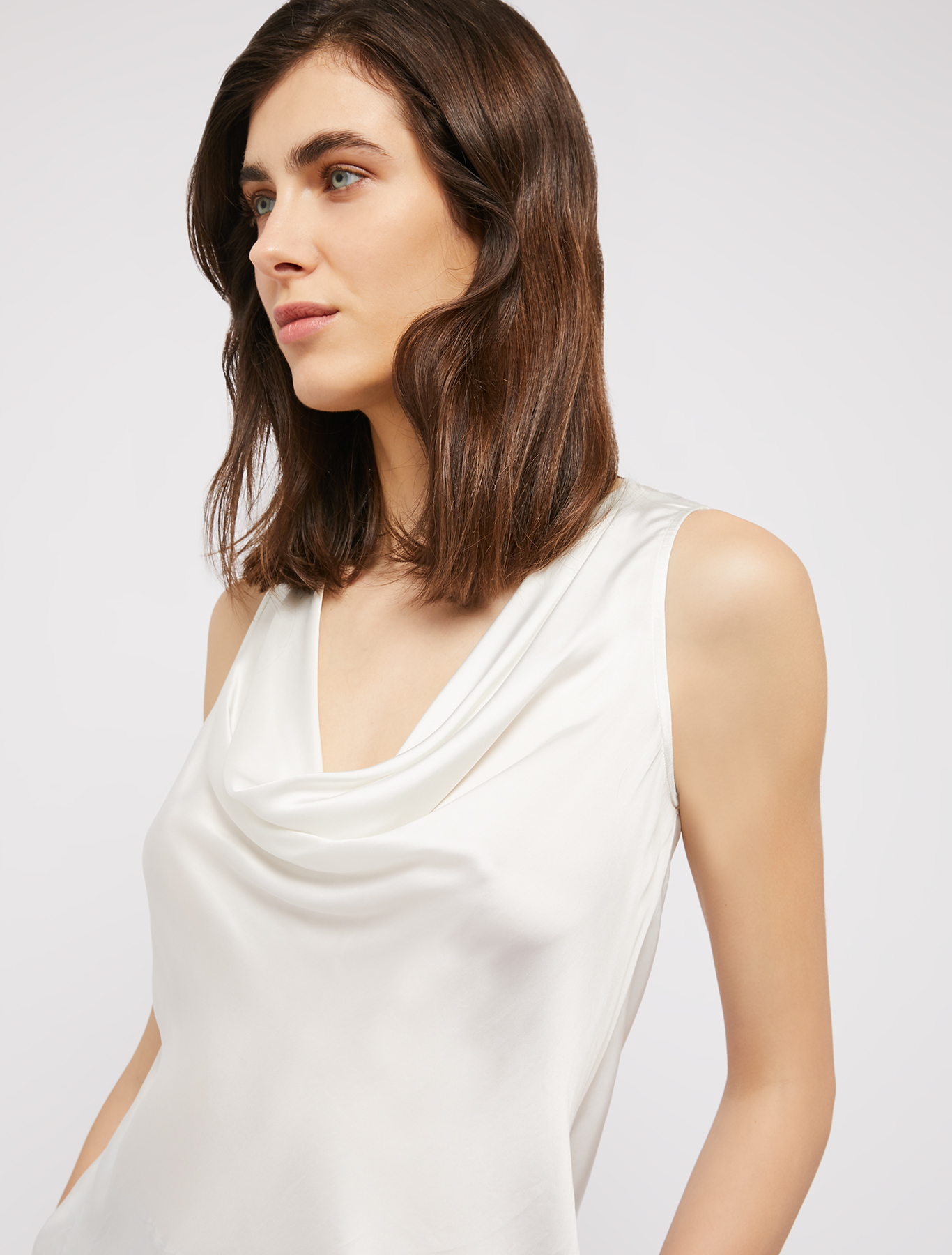 Flowing satin top, ivory | Pennyblack Flowing satin top - ivory - pennyblack