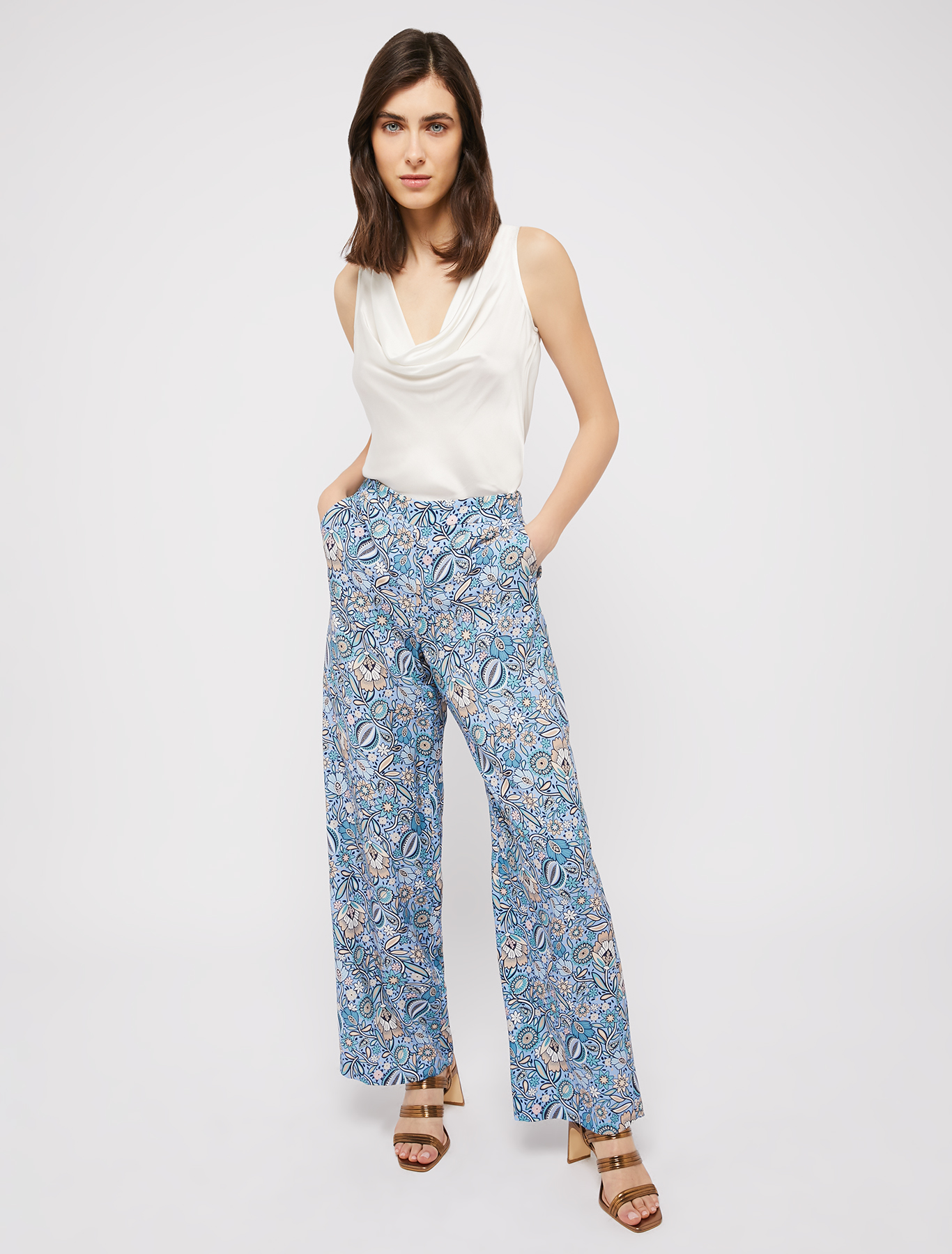 Flowing satin top, ivory | Pennyblack Flowing satin top - ivory - pennyblack