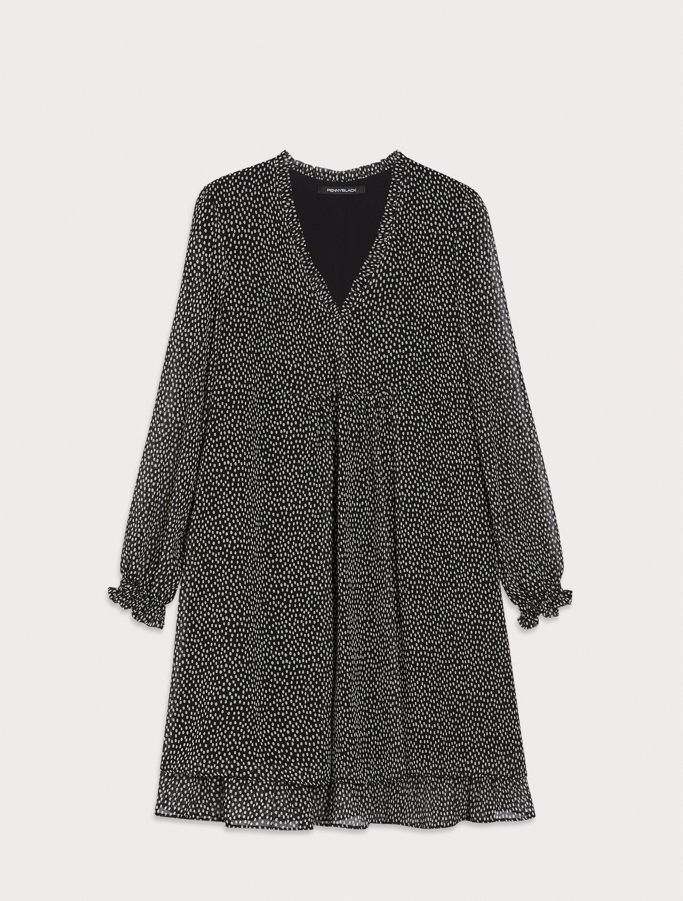 Georgette A-line dress, black pattern | Pennyblack Georgette A-line dress - black pattern - pennyblack