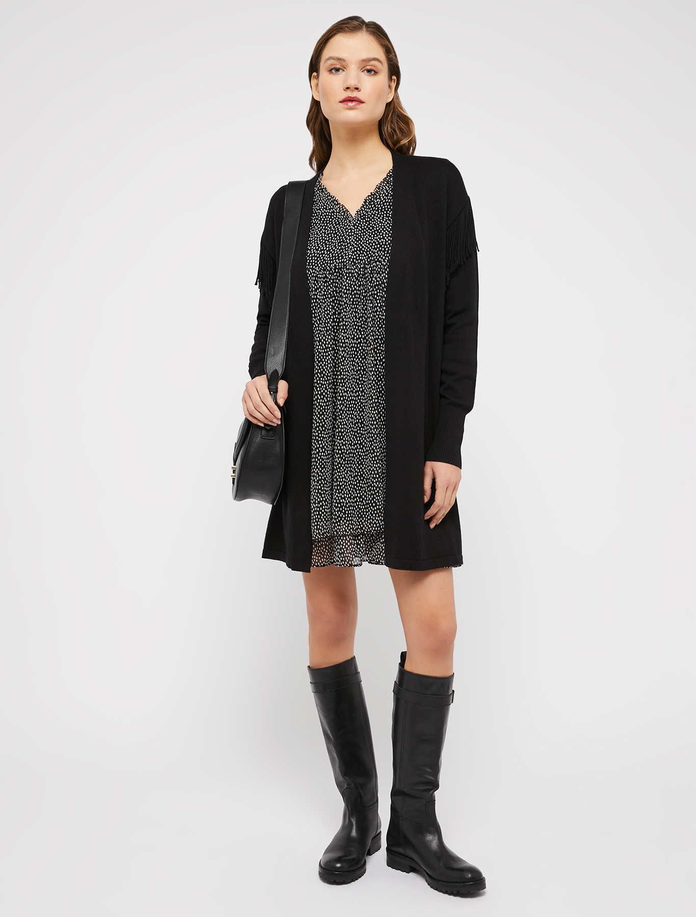 Georgette A-line dress, black pattern | Pennyblack Georgette A-line dress - black pattern - pennyblack