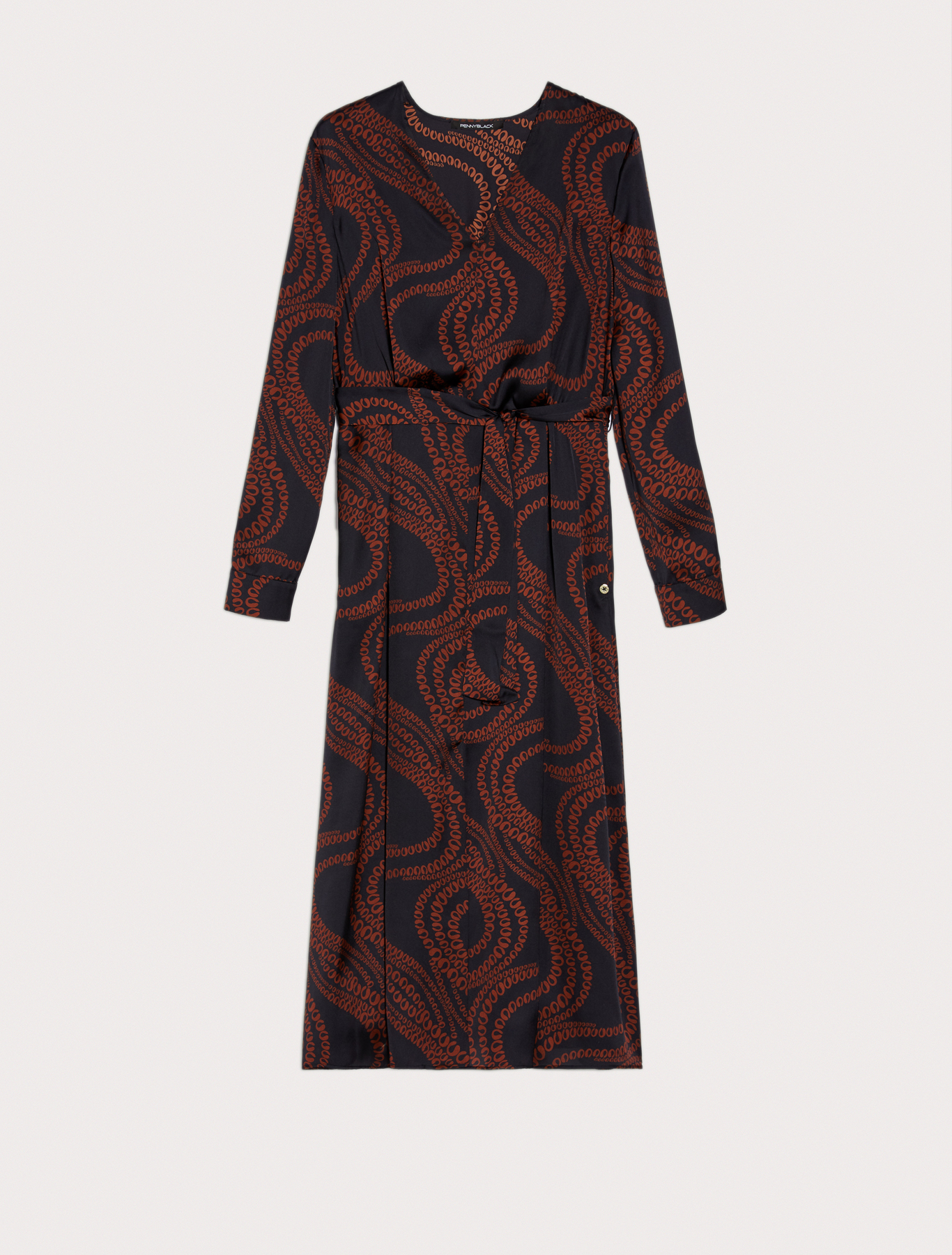 Patterned satin midi dress, black pattern | Pennyblack Patterned satin midi dress - black pattern - pennyblack