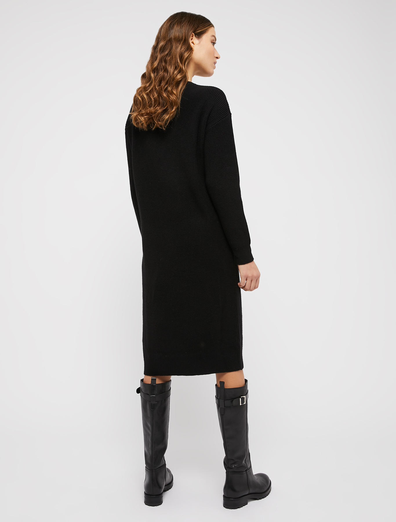 Rib-knit midi dress, black | Pennyblack Rib-knit midi dress - black - pennyblack