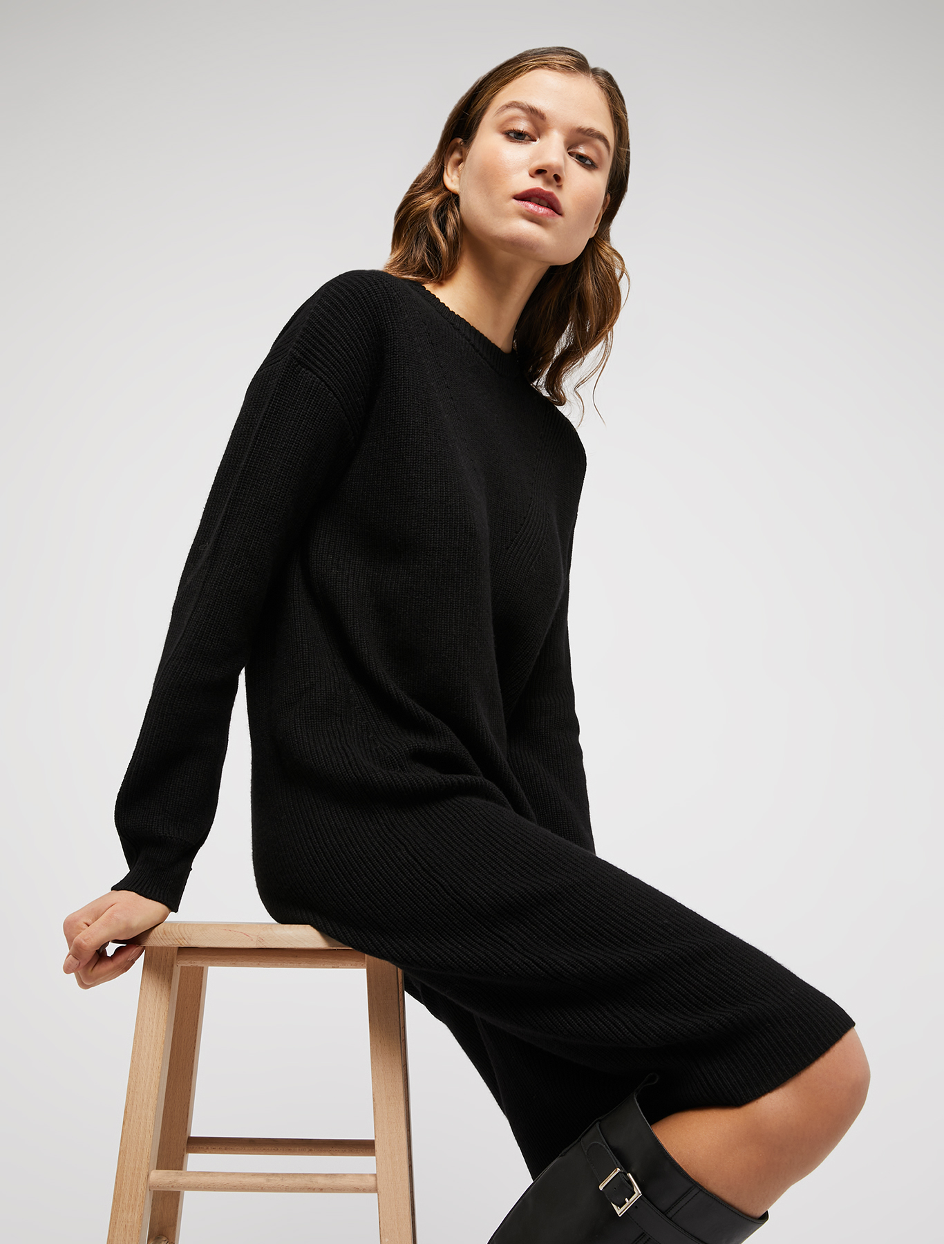 Rib-knit midi dress, black | Pennyblack Rib-knit midi dress - black - pennyblack