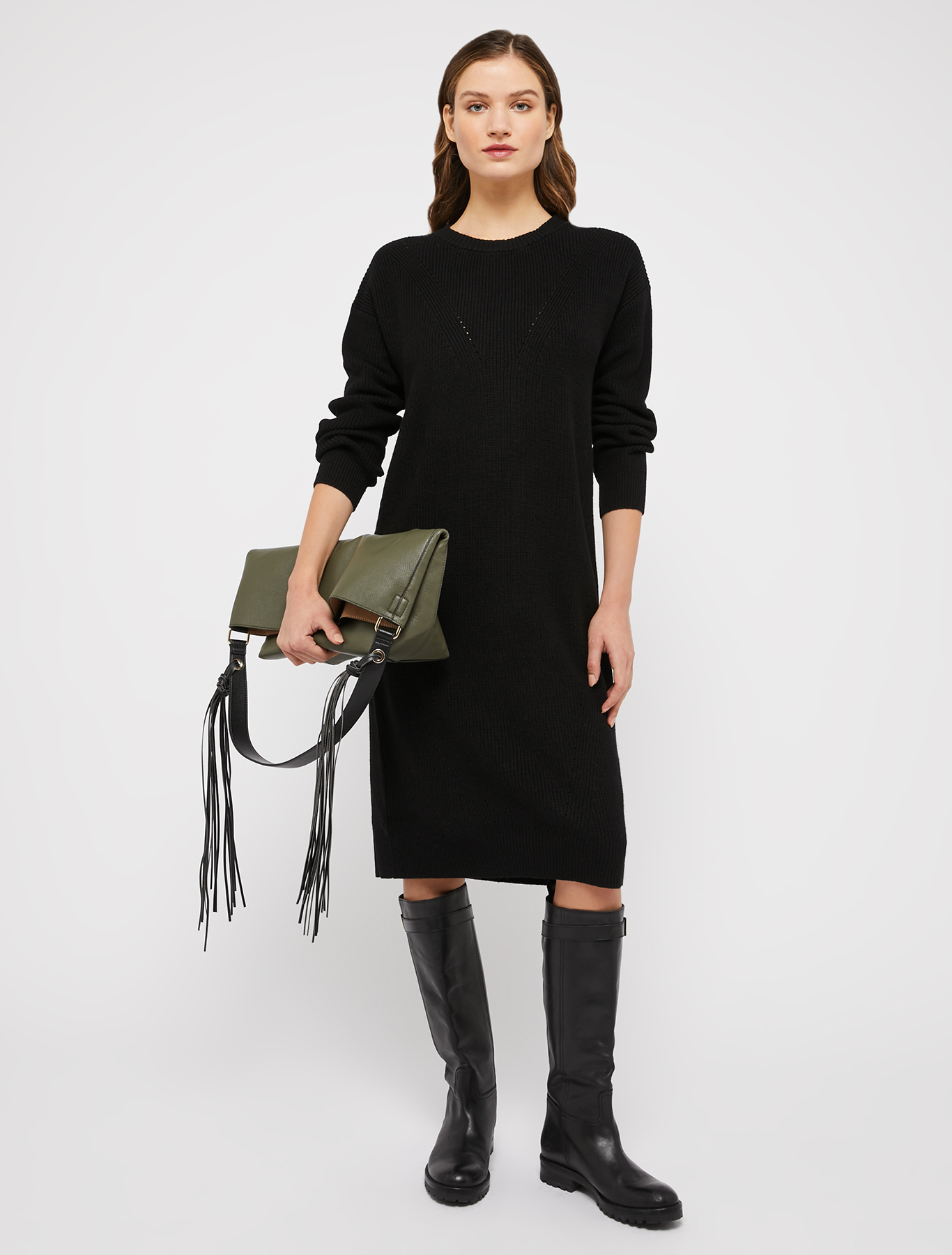 Rib-knit midi dress, black | Pennyblack Rib-knit midi dress - black - pennyblack