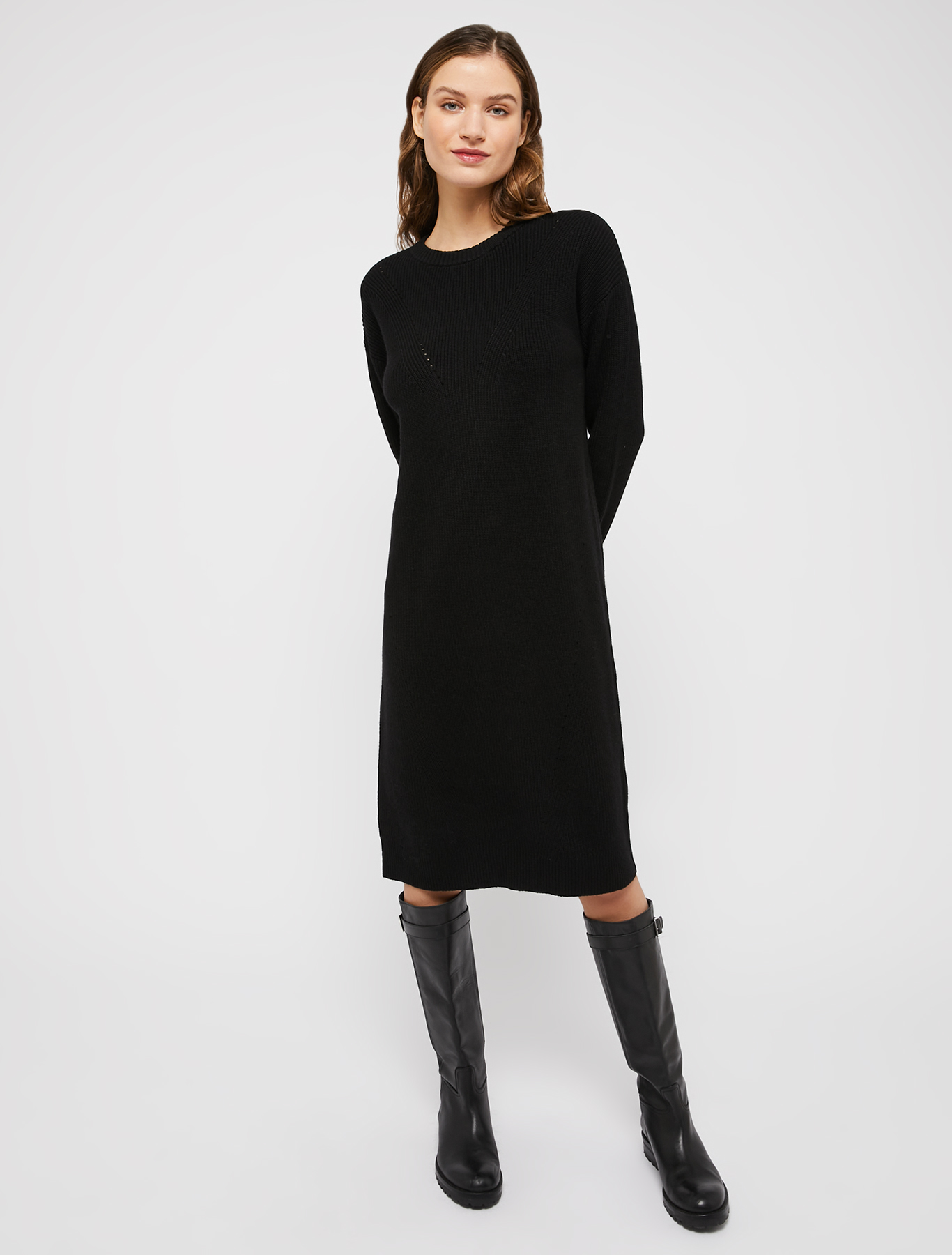 Rib-knit midi dress, black | Pennyblack Rib-knit midi dress - black - pennyblack